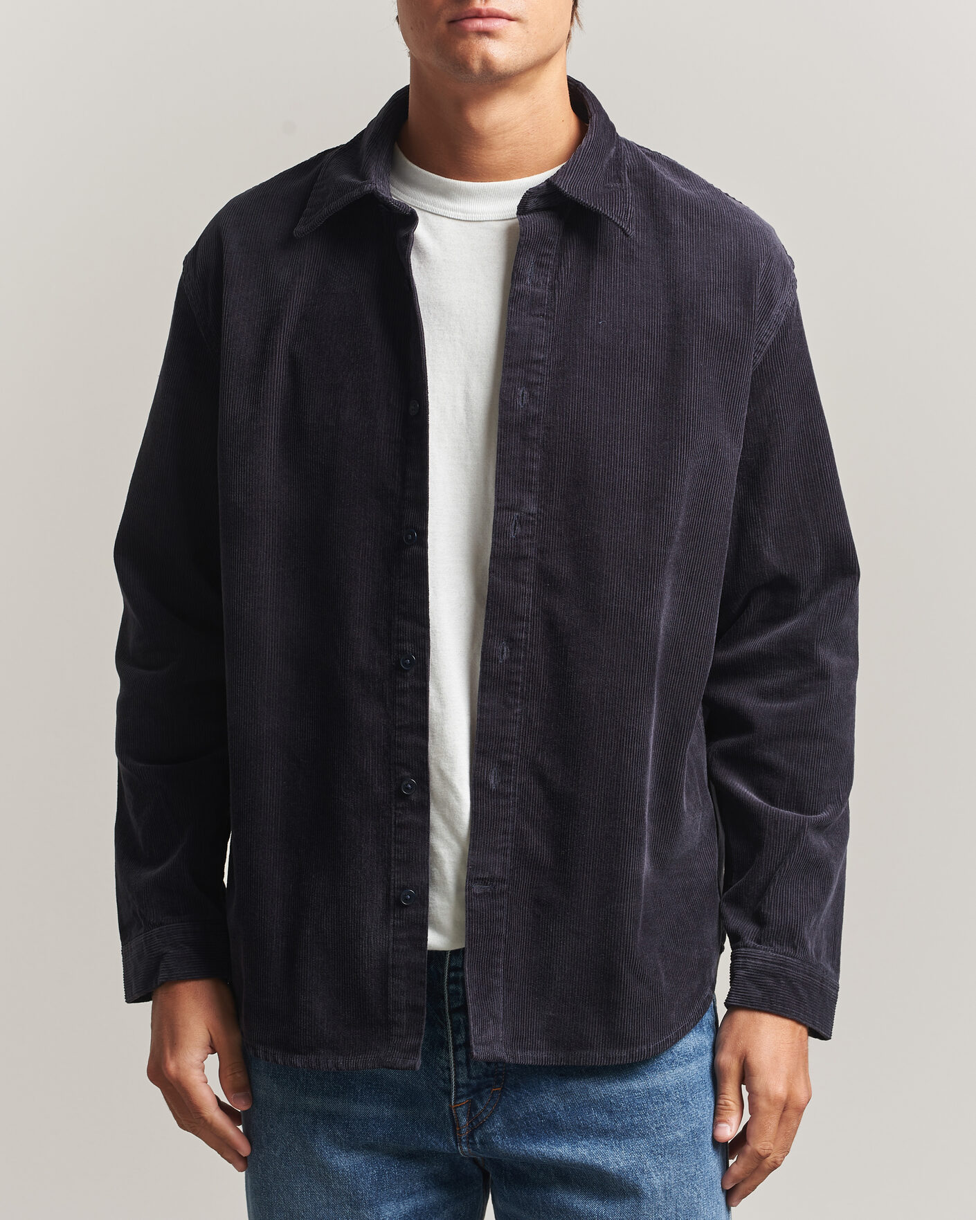 Hombres | Camisas | NN07 | Casper Corduroy Overshirt Deep Navy