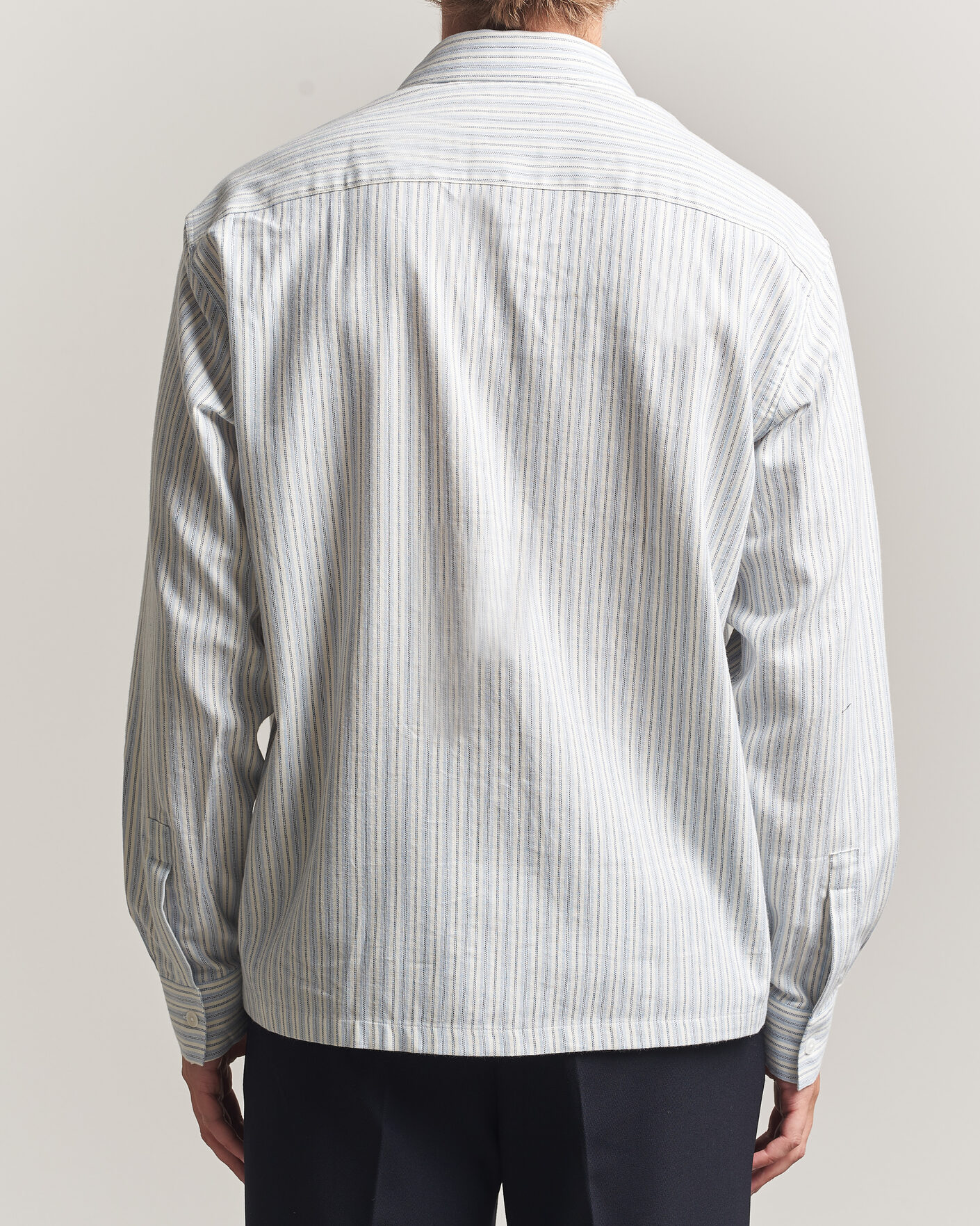Hombres | Camisas | NN07 | Deon Brushed Cotton Striped Shirt Blue