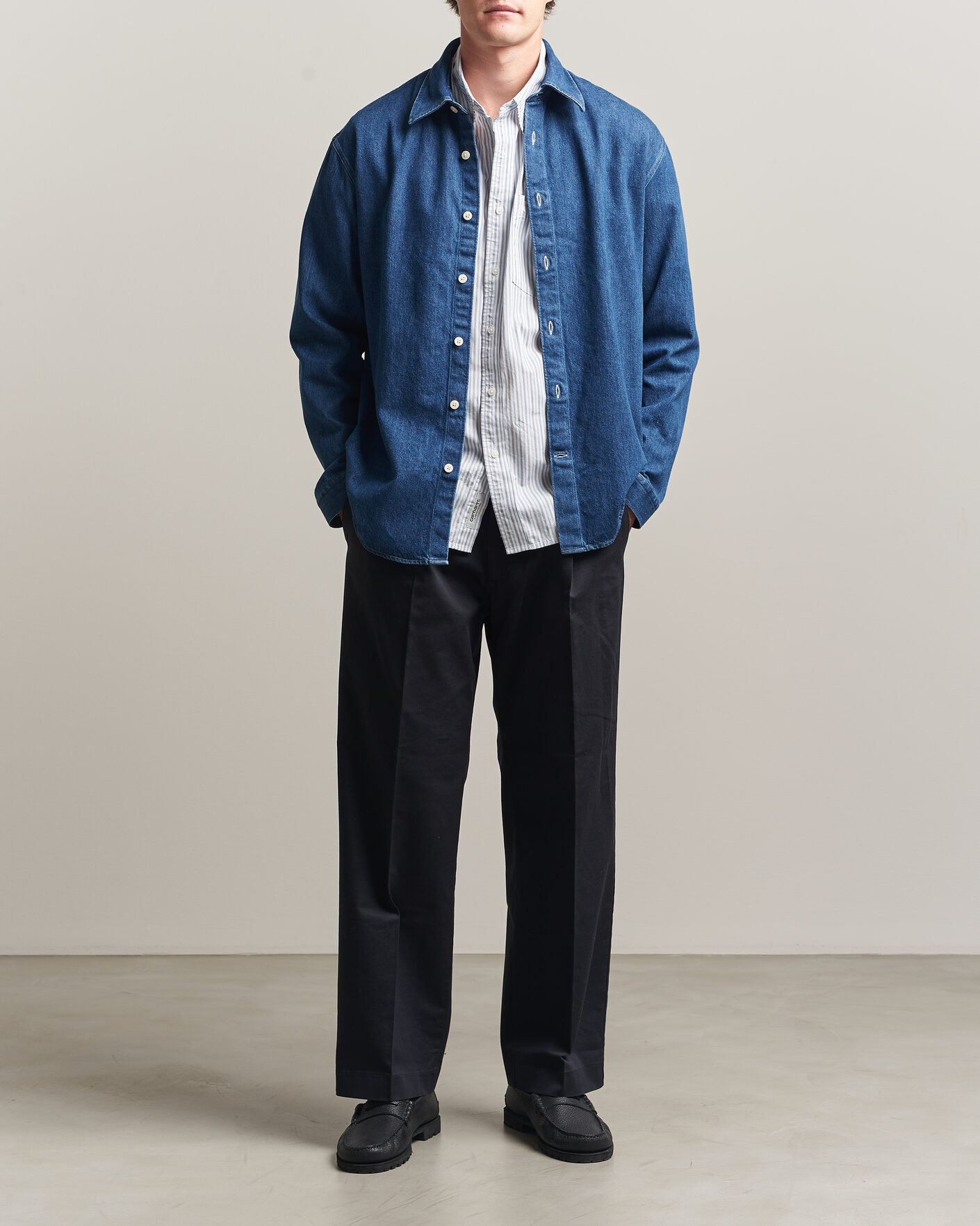 Hombres | Camisas | NN07 | Casper Denim Overshirt Medium Indigo