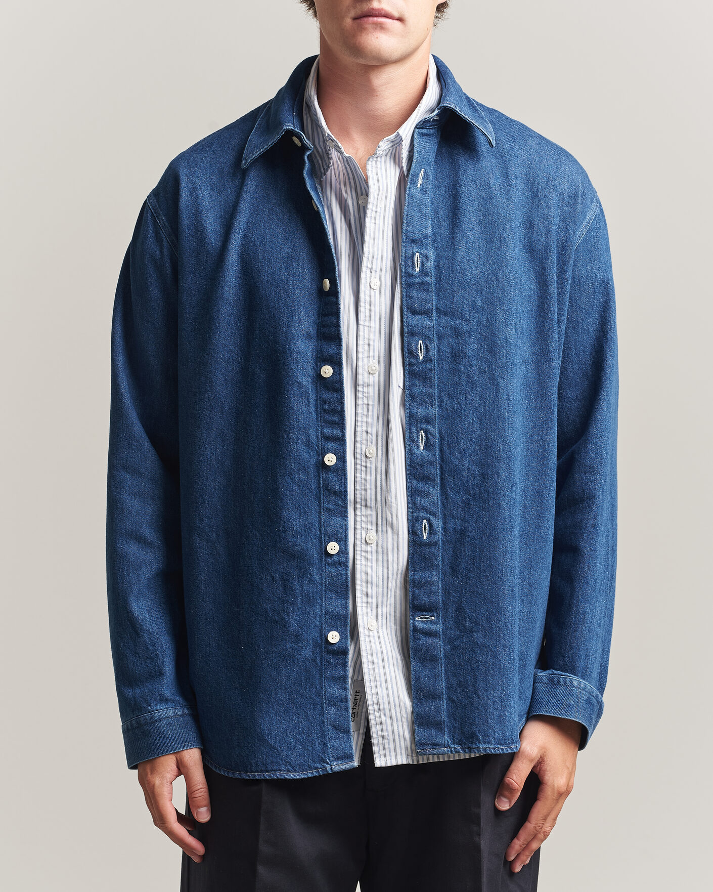 Hombres | Camisas | NN07 | Casper Denim Overshirt Medium Indigo