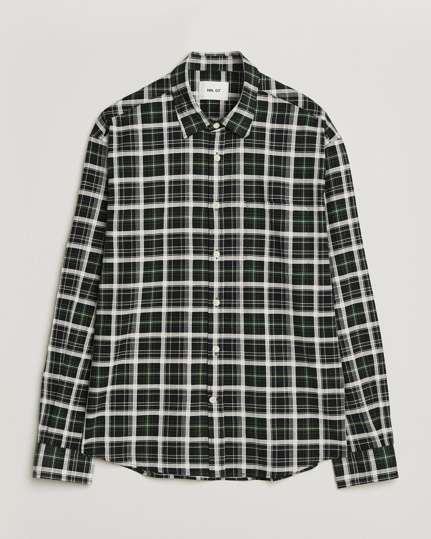 Hombres | Camisas | NN07 | Deon Cotton Checked Shirt Fern Green