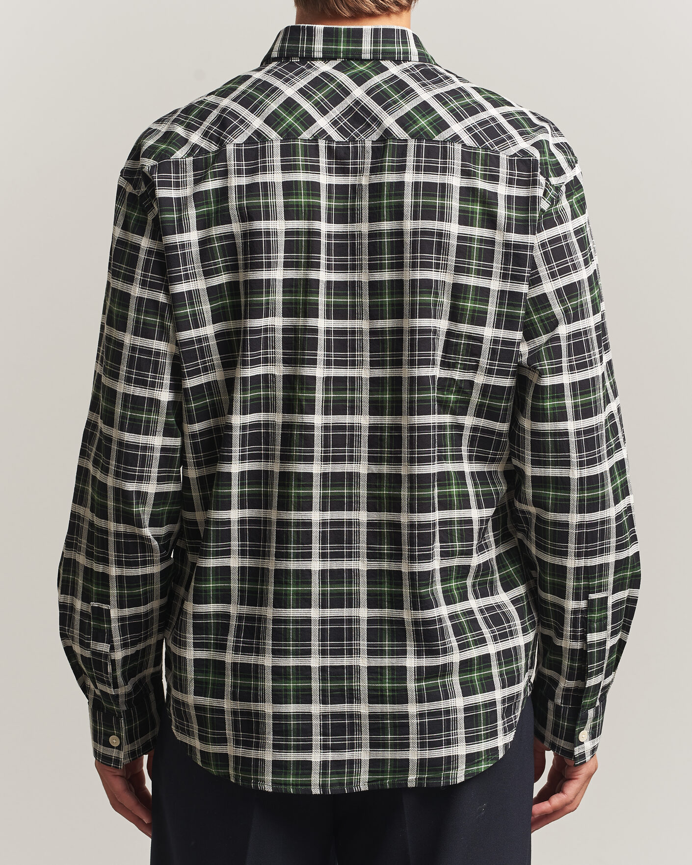 Hombres | Camisas | NN07 | Deon Cotton Checked Shirt Fern Green