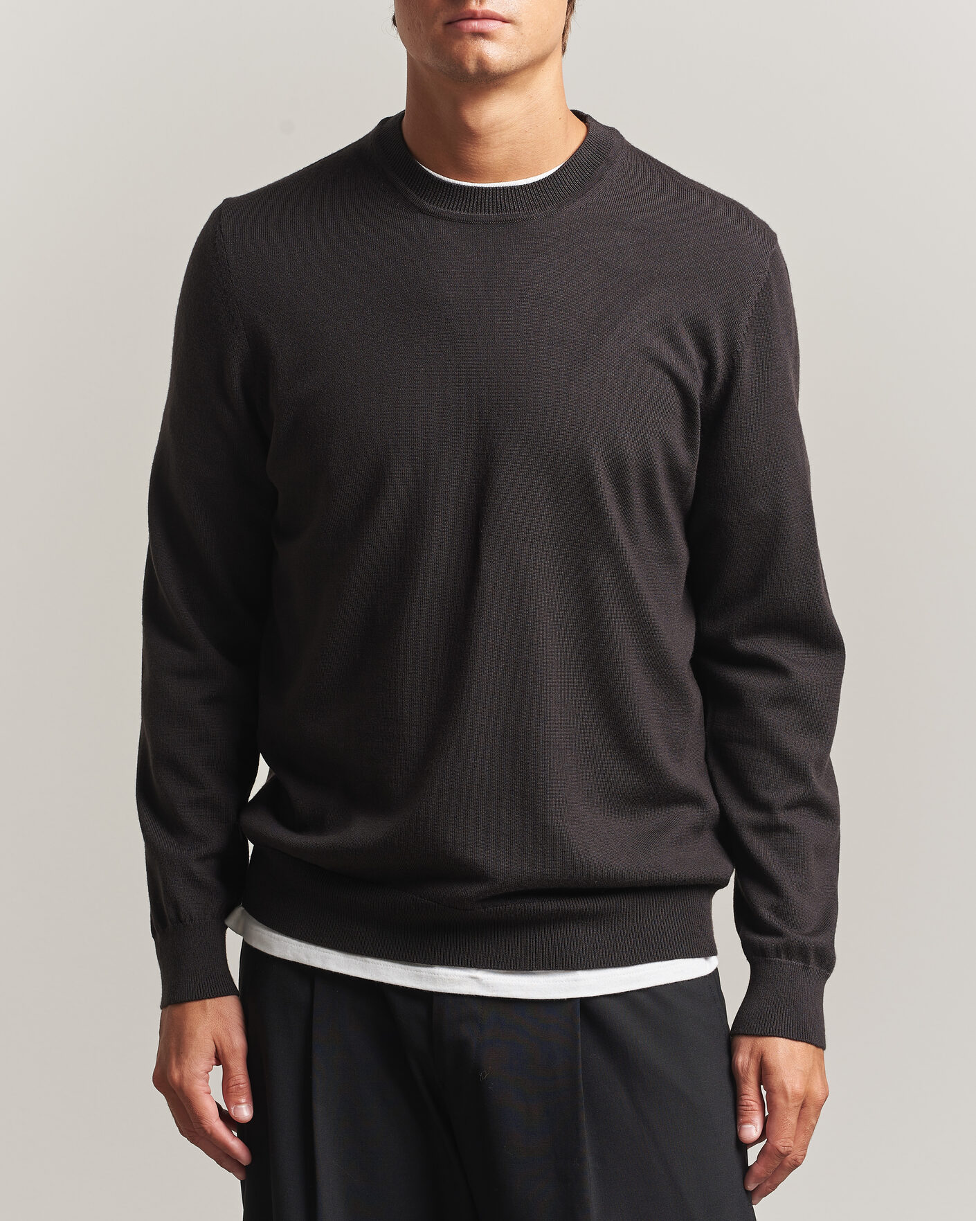 Hombres | Jerséis y prendas de punto | NN07 | Ted Merino Crew Neck Pullover Deep Truffle