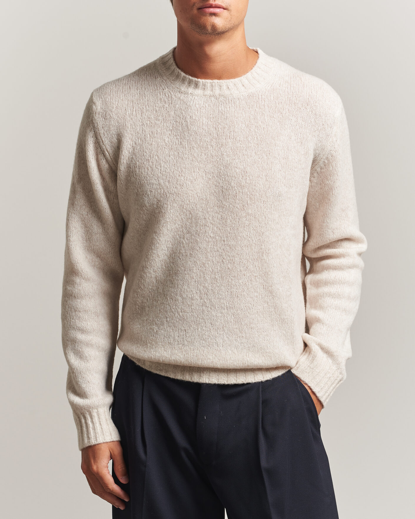Hombres | Jerséis y prendas de punto | NN07 | Lee Wool Knitted Sweater Ivory
