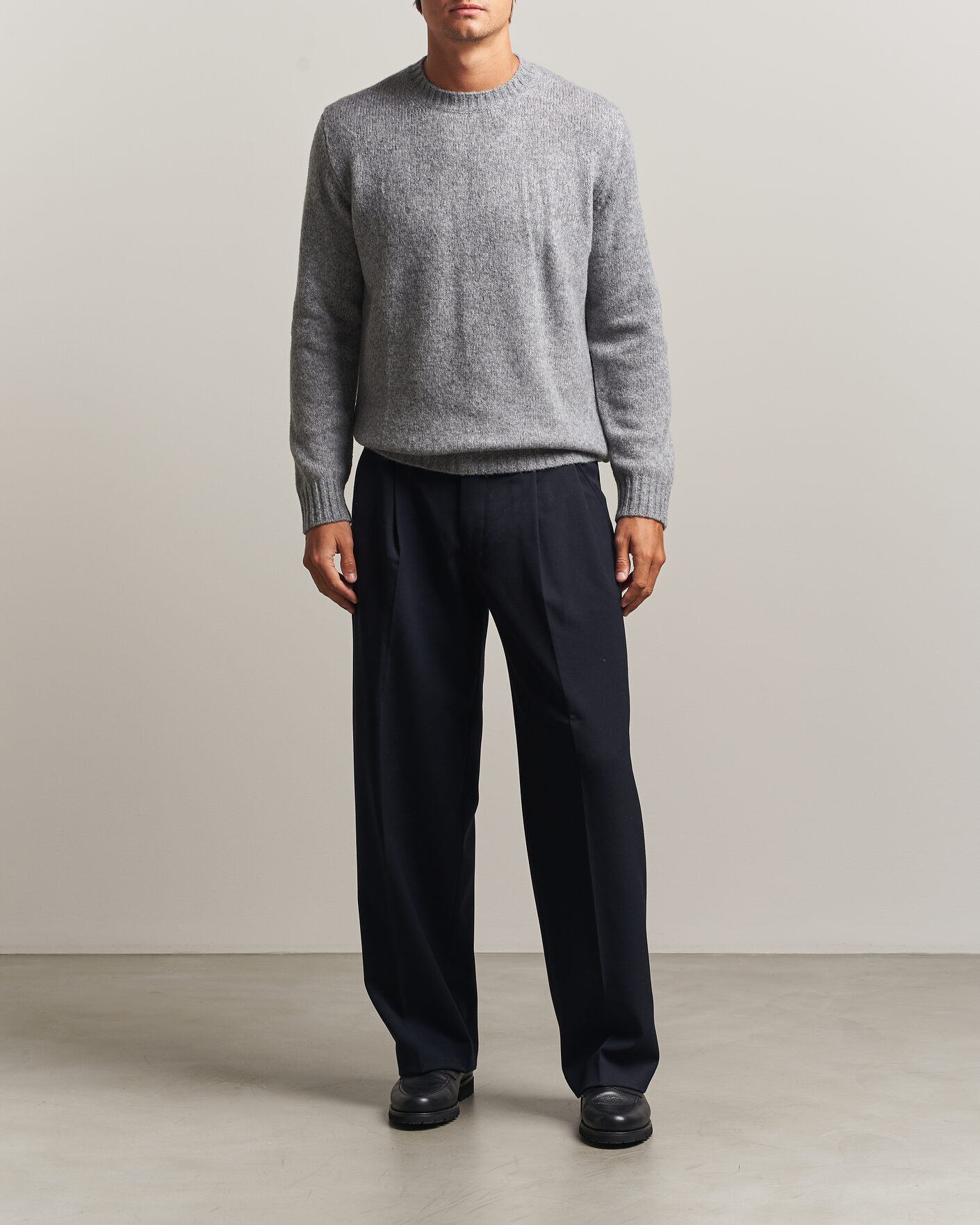 Hombres | Jerséis y prendas de punto | NN07 | Lee Wool Knitted Sweater Grey Melange