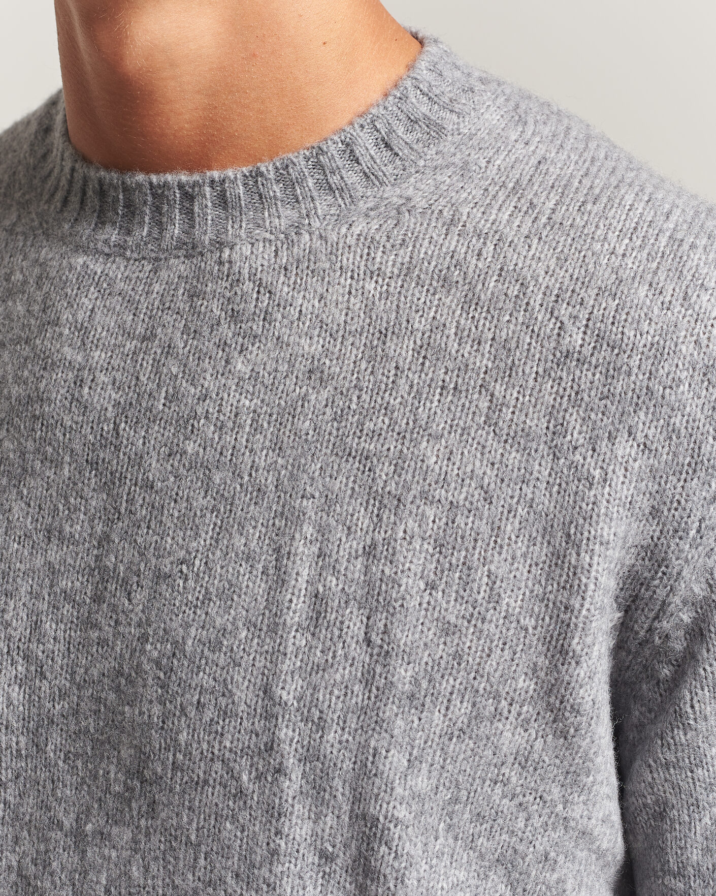Hombres | Jerséis y prendas de punto | NN07 | Lee Wool Knitted Sweater Grey Melange