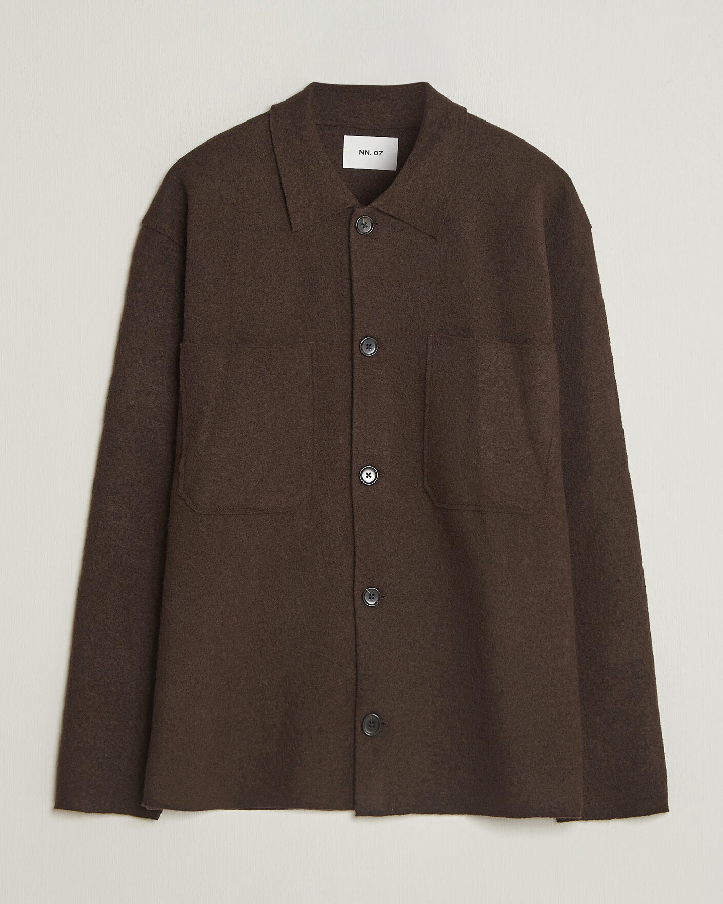 Hombres | Jerséis y prendas de punto | NN07 | Jonas Boiled Wool Cardigan Deep Truffle