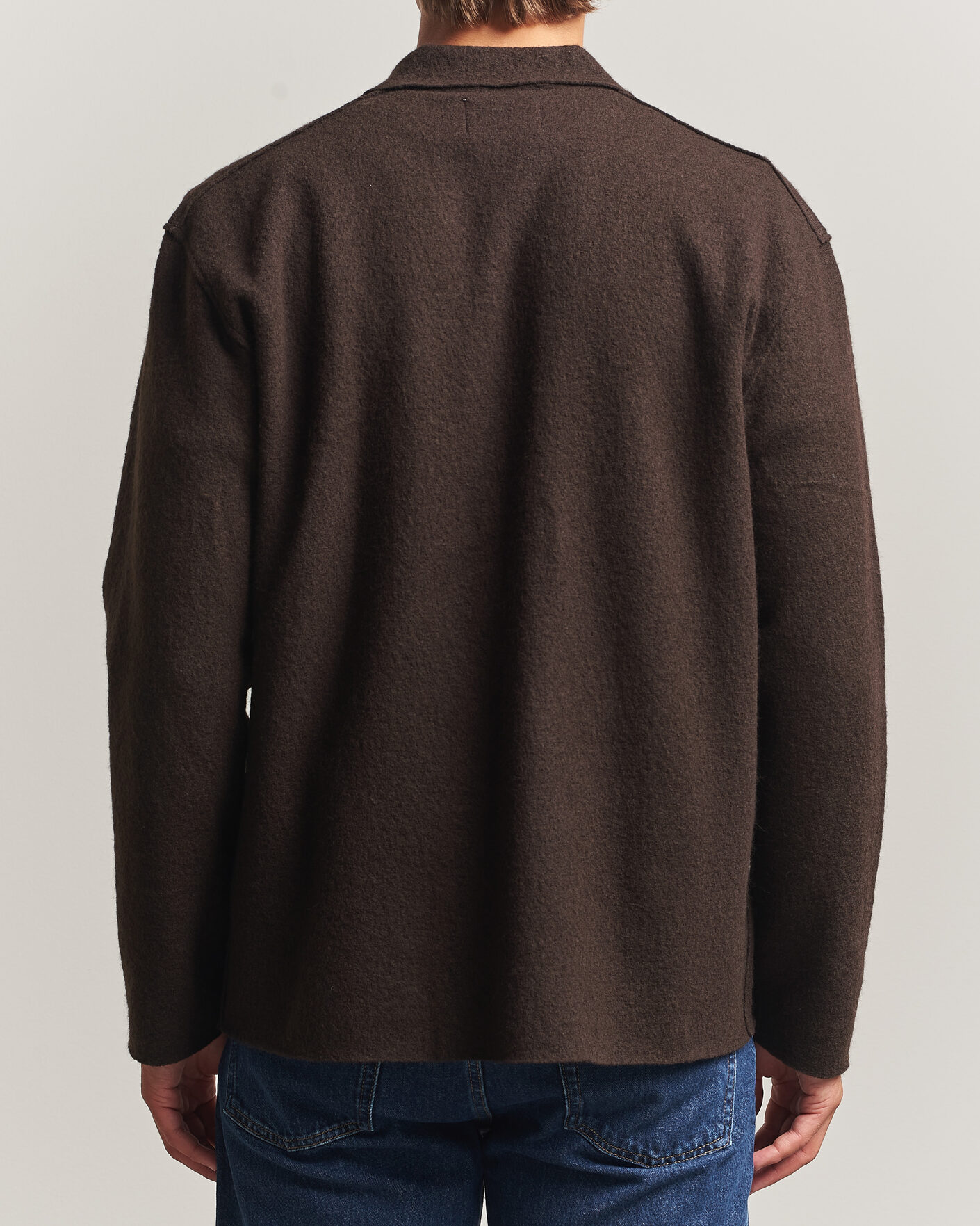 Hombres | Jerséis y prendas de punto | NN07 | Jonas Boiled Wool Cardigan Deep Truffle