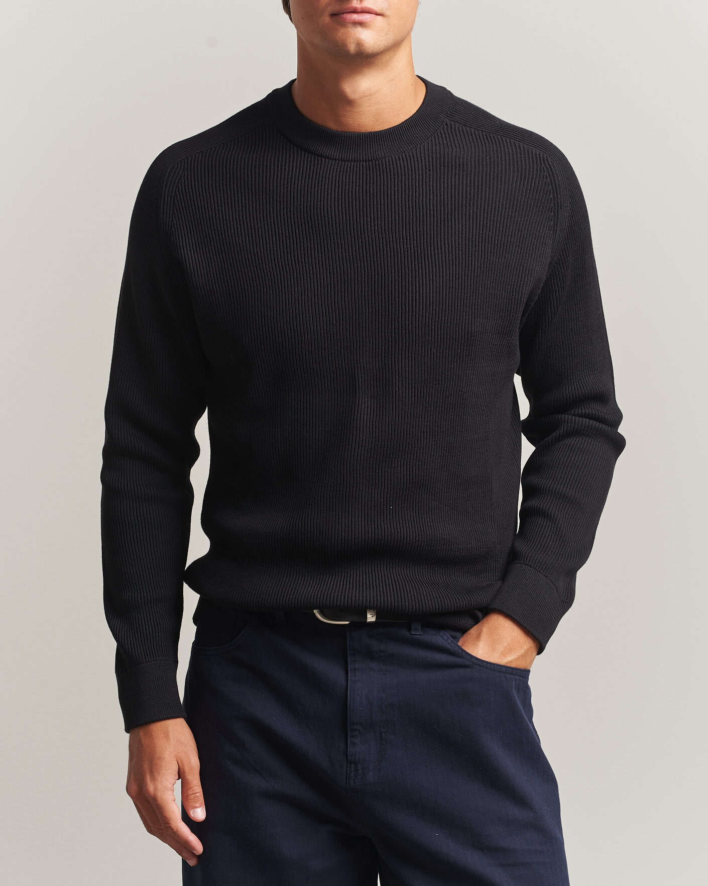 Hombres | Jerséis y prendas de punto | NN07 | Kevin Cotton Knitted Sweater Black