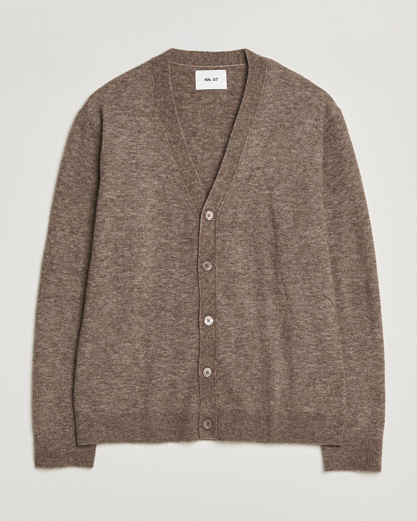 Hombres | Jerséis y prendas de punto | NN07 | Gavin Brushed Wool Knitted Cardigan Desert Clay