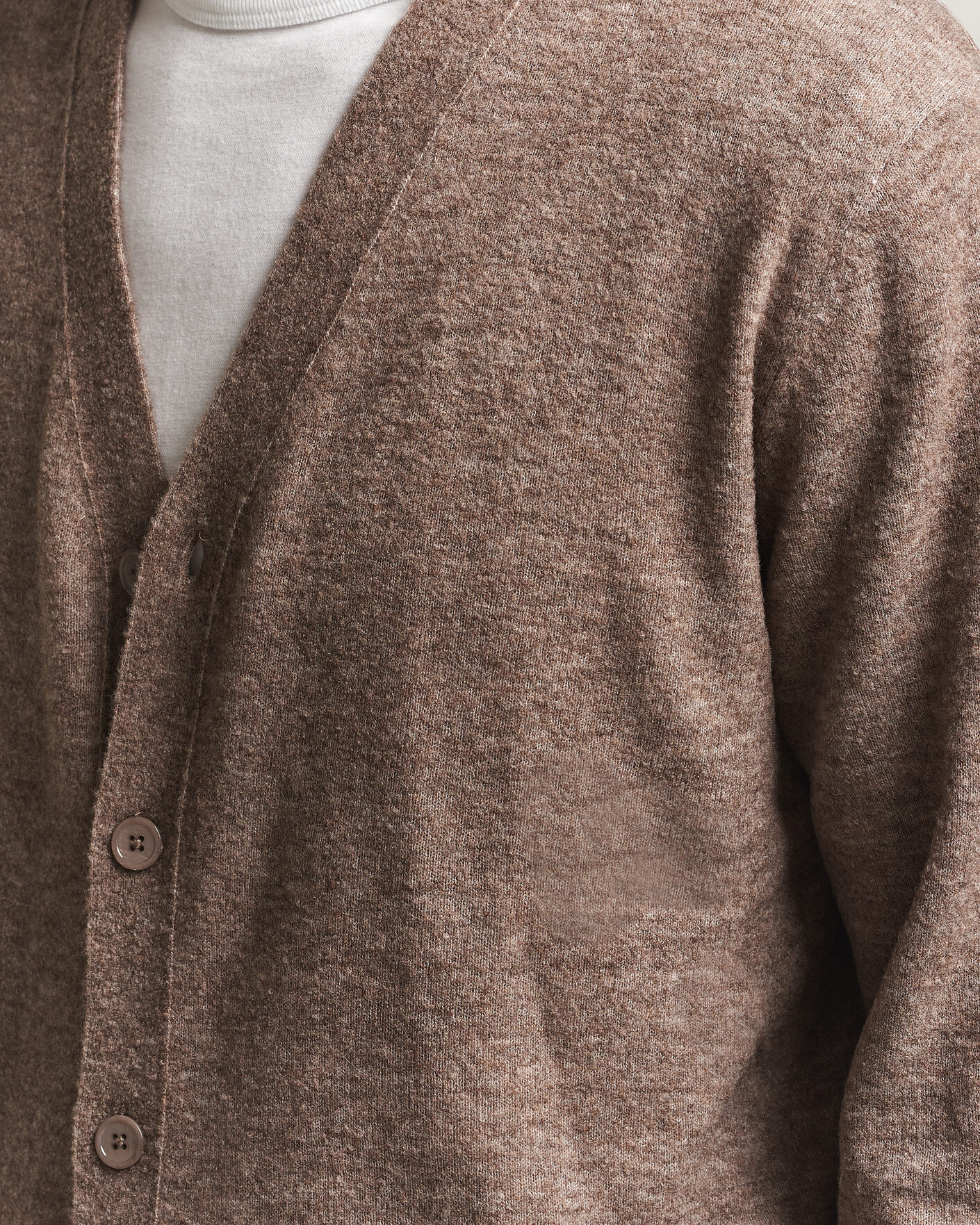 Hombres | Jerséis y prendas de punto | NN07 | Gavin Brushed Wool Knitted Cardigan Desert Clay