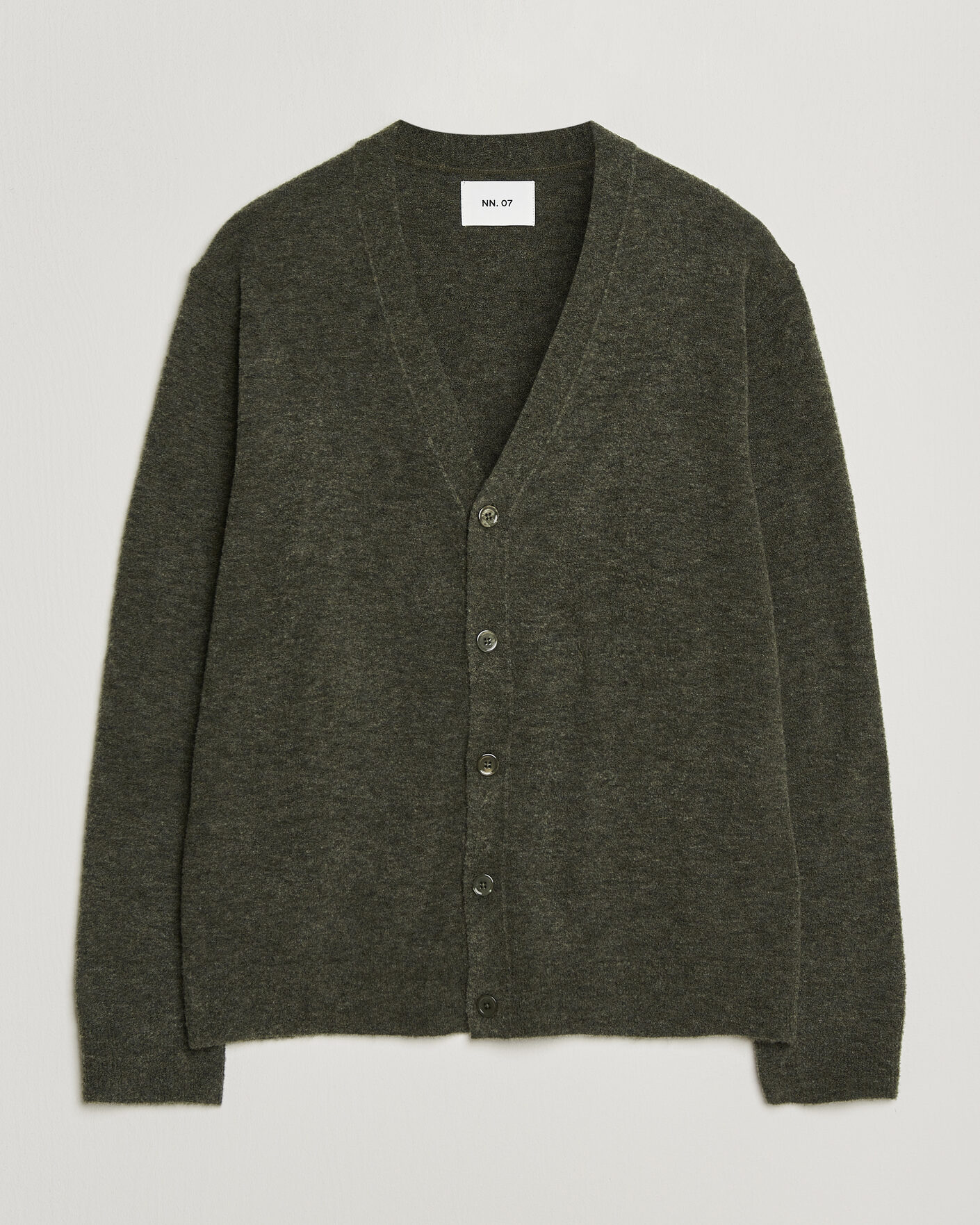 Hombres | Jerséis y prendas de punto | NN07 | Gavin Brushed Wool Knitted Cardigan Dark Army