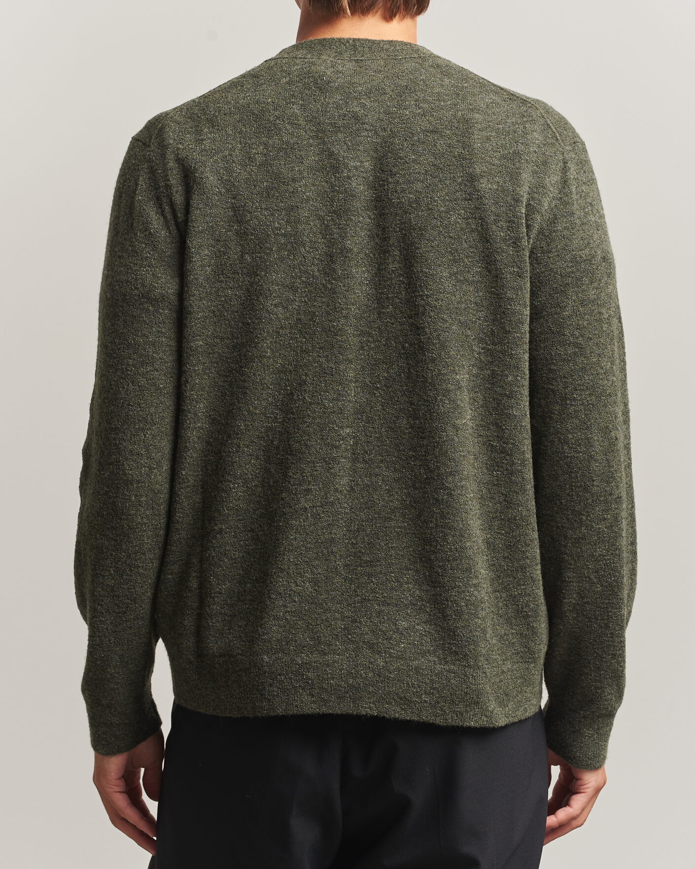 Hombres | Jerséis y prendas de punto | NN07 | Gavin Brushed Wool Knitted Cardigan Dark Army