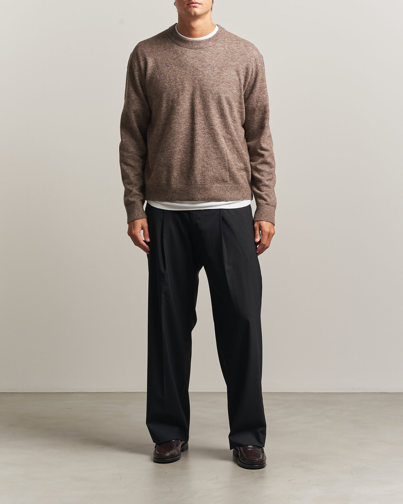 Hombres | Jerséis y prendas de punto | NN07 | Gavin Brushed Wool Knitted Sweater Desert Clay