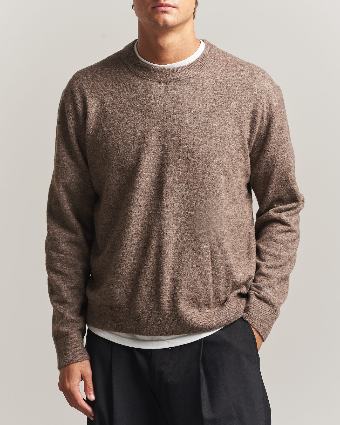 Hombres | Jerséis y prendas de punto | NN07 | Gavin Brushed Wool Knitted Sweater Desert Clay