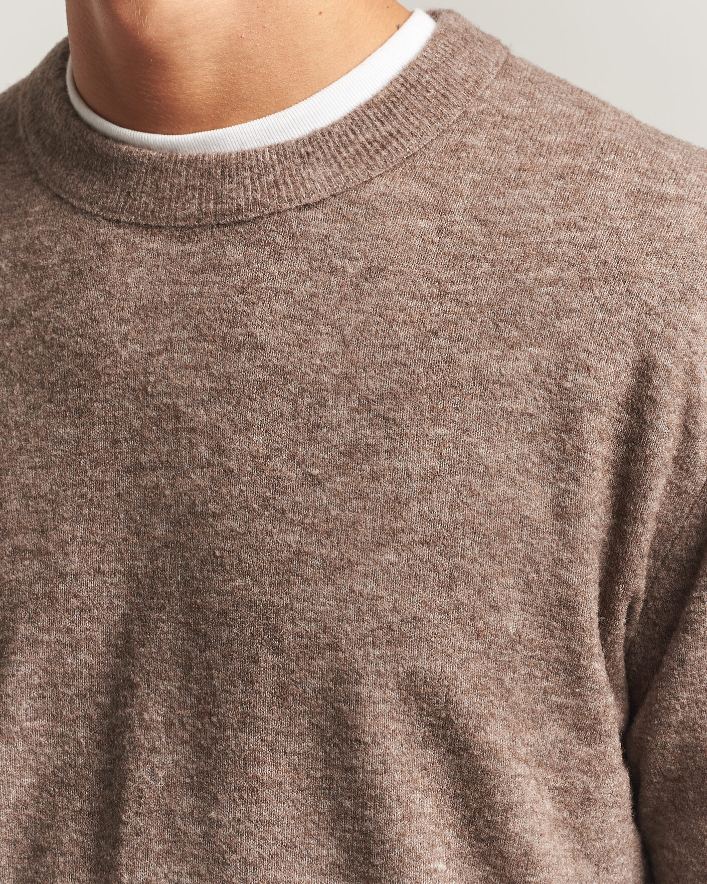 Hombres | Jerséis y prendas de punto | NN07 | Gavin Brushed Wool Knitted Sweater Desert Clay