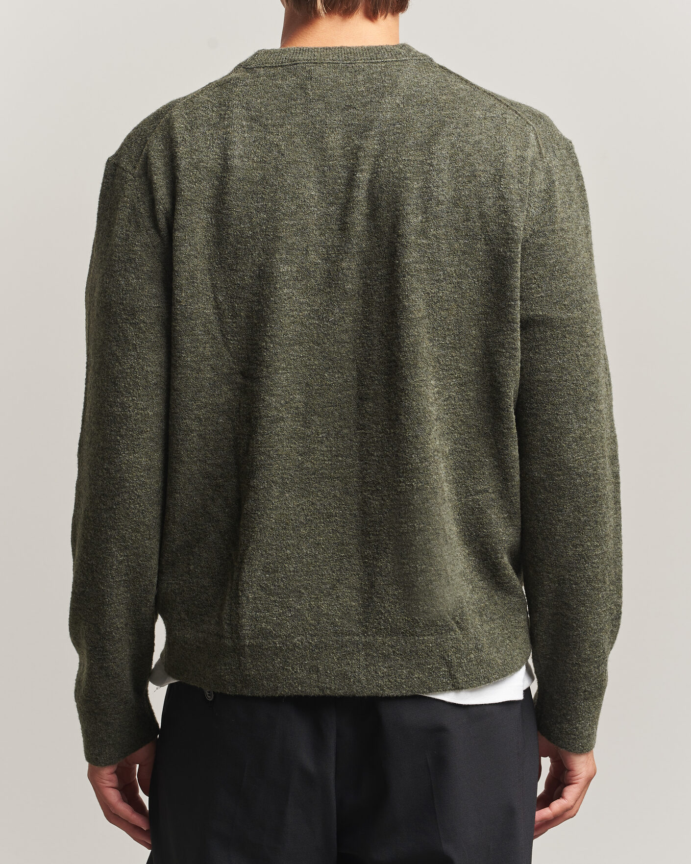 Hombres | Jerséis y prendas de punto | NN07 | Gavin Brushed Wool Knitted Sweater Dark Army