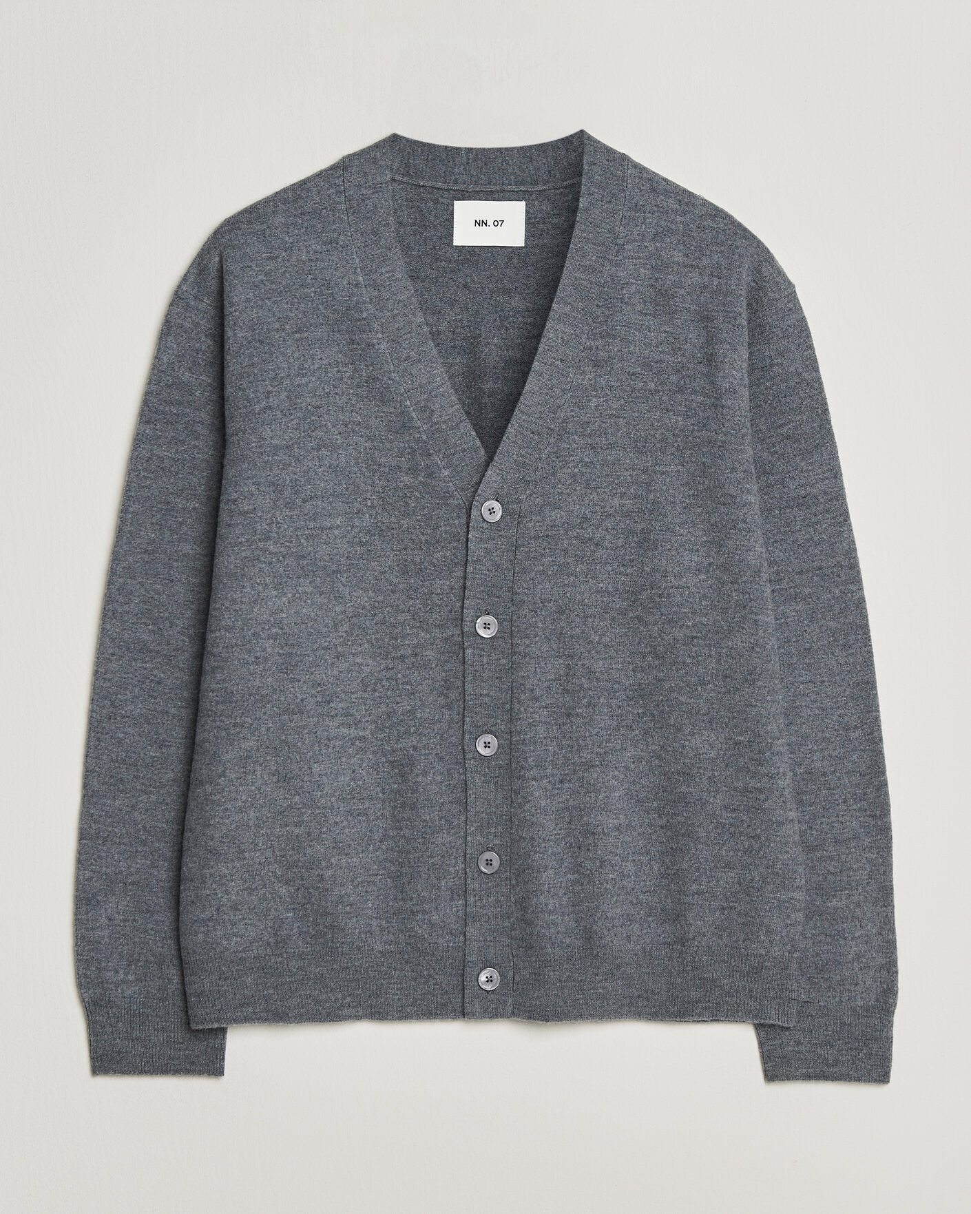 Hombres | Jerséis y prendas de punto | NN07 | Jasper Wool Knitted Cardigan Grey Melange