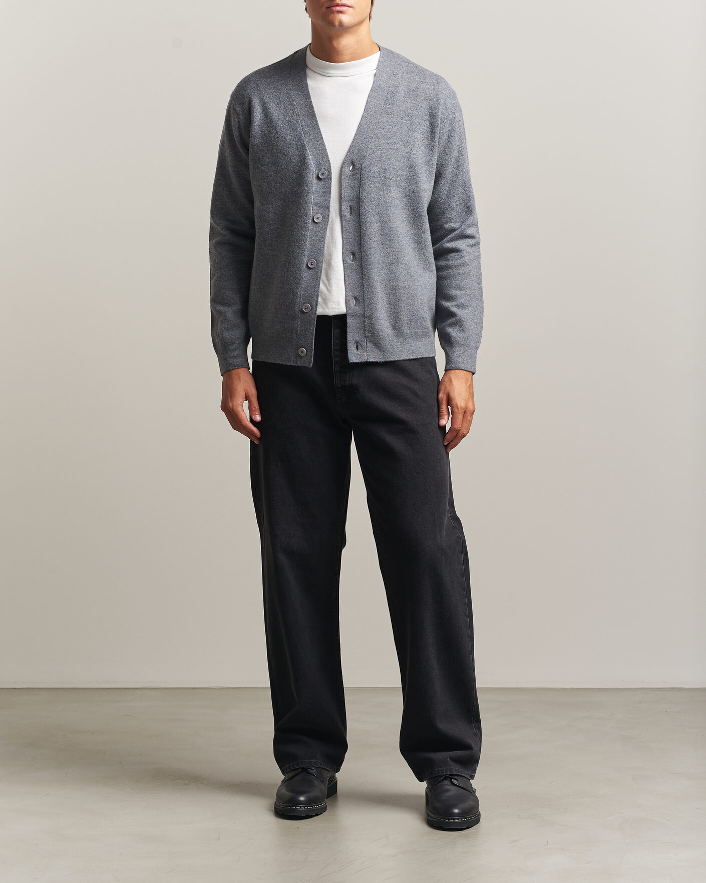 Hombres | Jerséis y prendas de punto | NN07 | Jasper Wool Knitted Cardigan Grey Melange