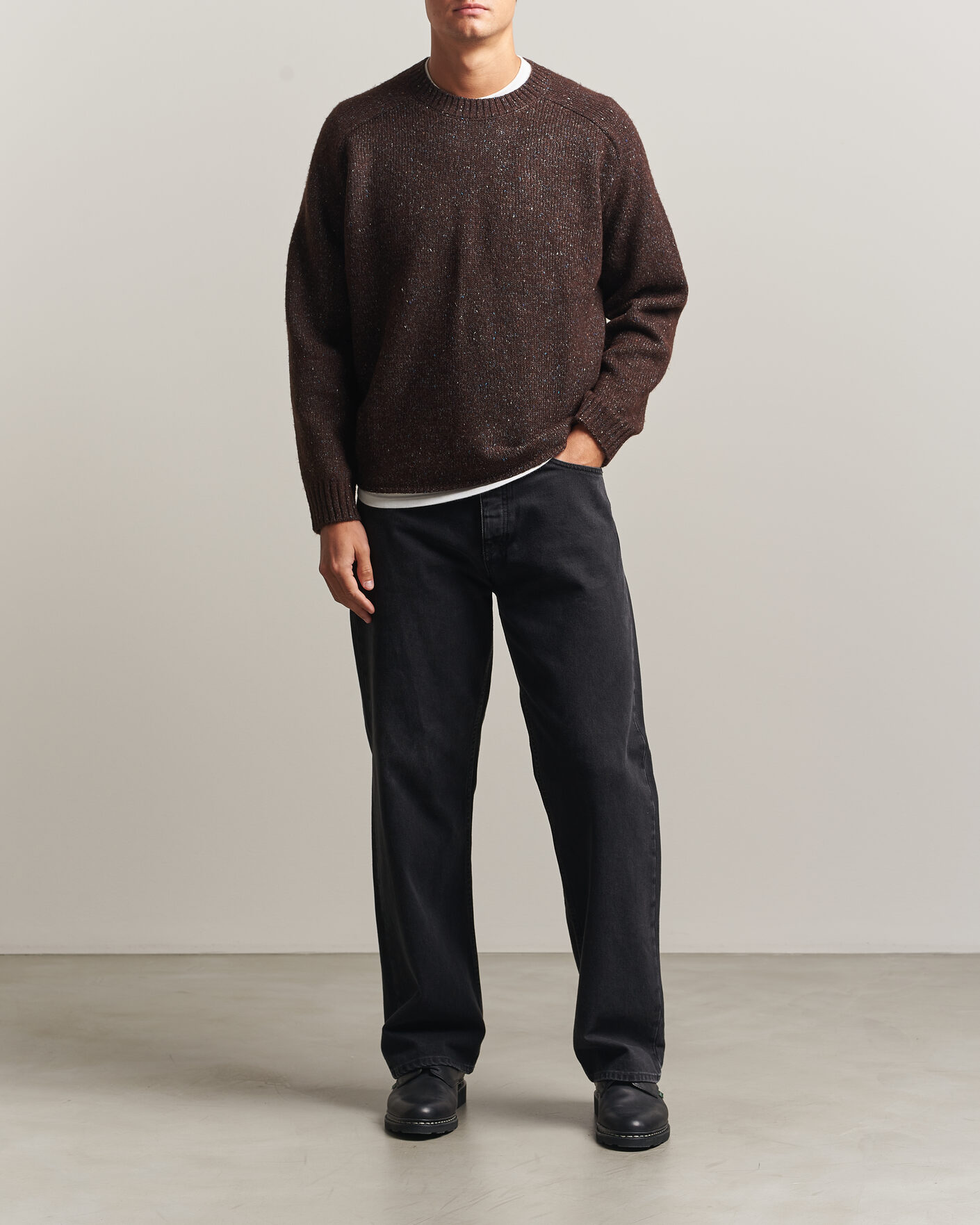 Hombres | Jerséis y prendas de punto | NN07 | Jim Neps Wool Knitted Sweater Deep Truffle