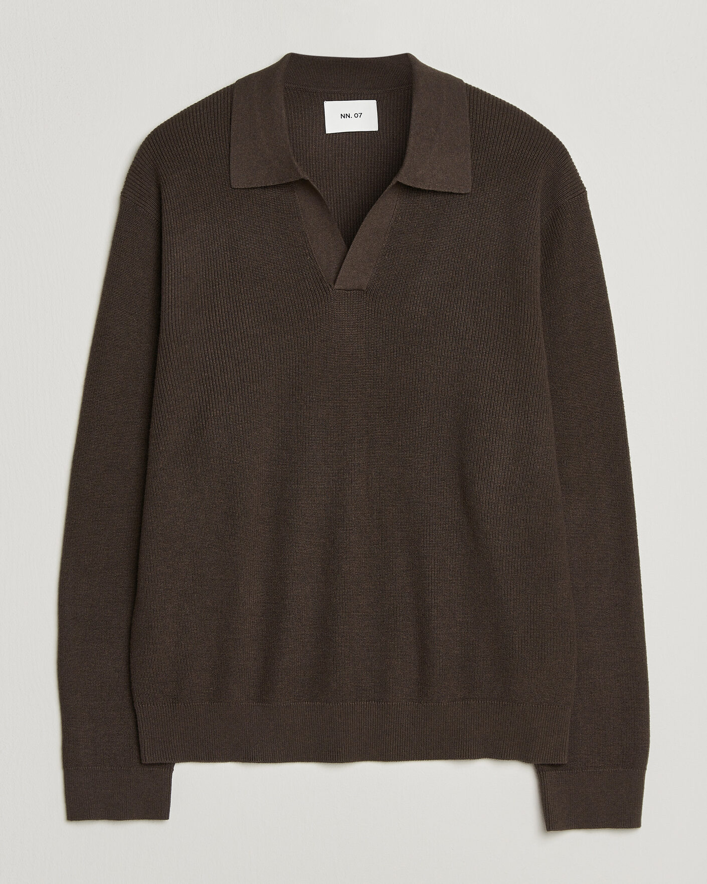 Hombres | Jerséis y prendas de punto | NN07 | Hope Cotton/Cashmere Rib Knitted Polo Brown