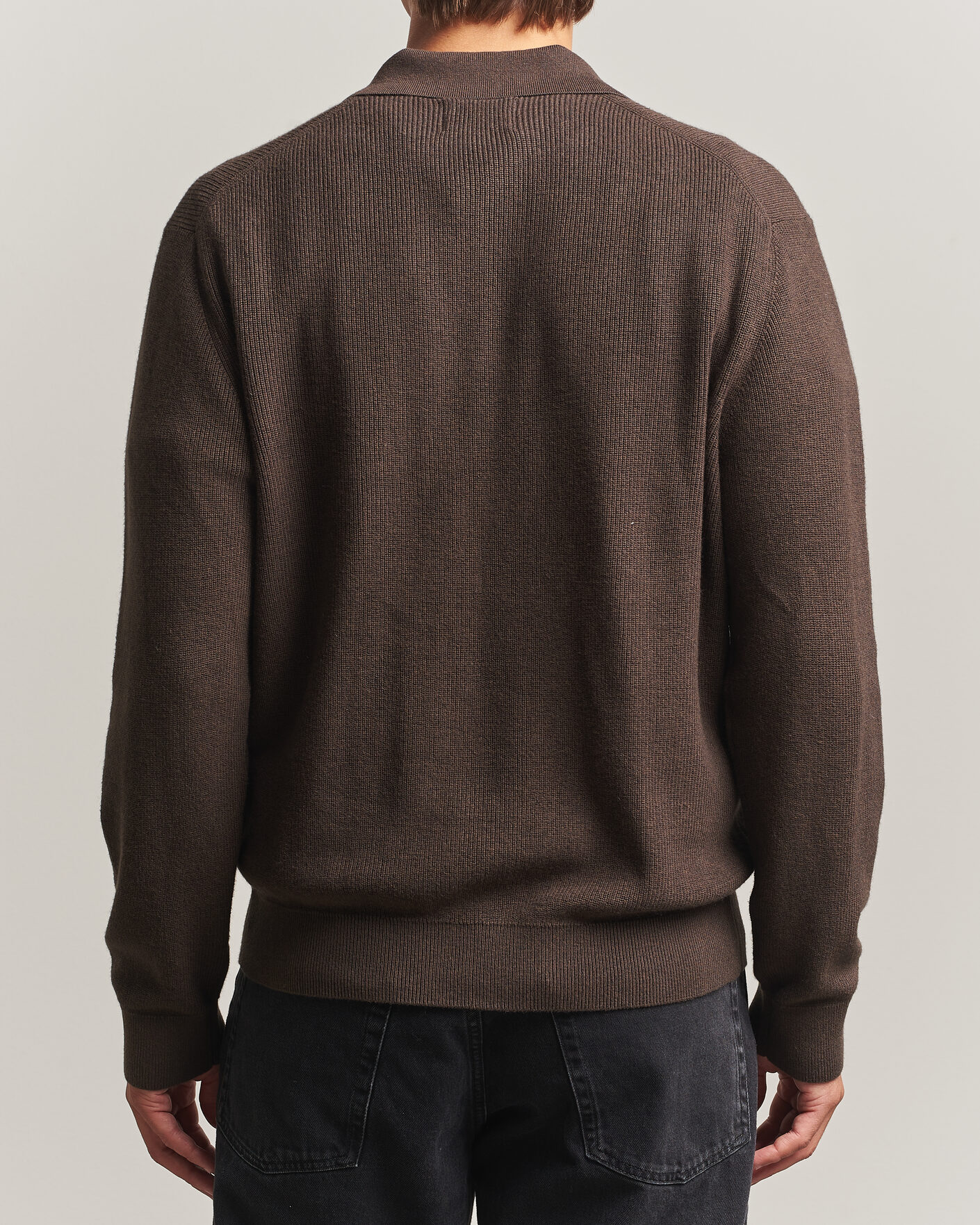 Hombres | Jerséis y prendas de punto | NN07 | Hope Cotton/Cashmere Rib Knitted Polo Brown