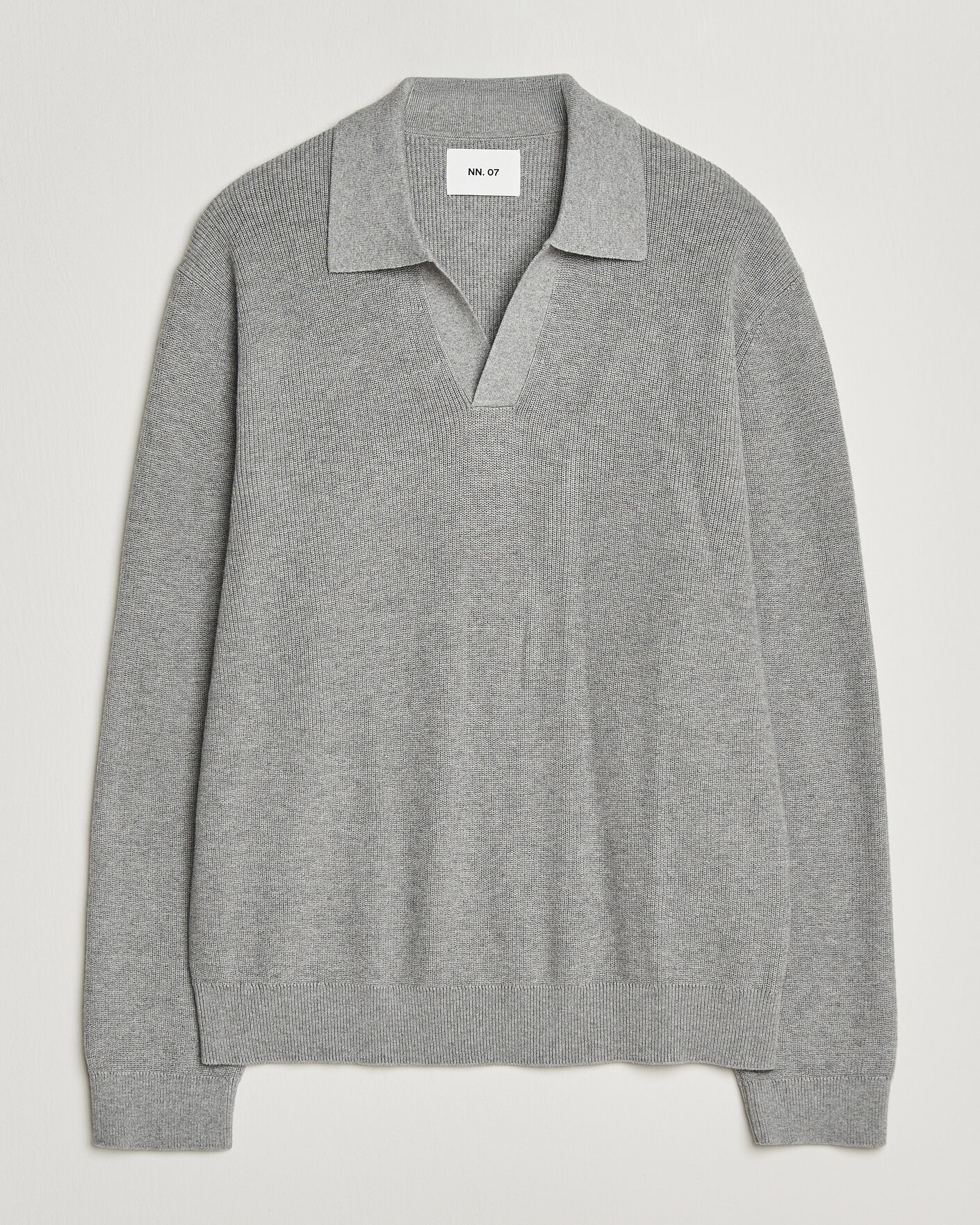 Hombres | Jerséis y prendas de punto | NN07 | Hope Cotton/Cashmere Rib Knitted Polo Grey
