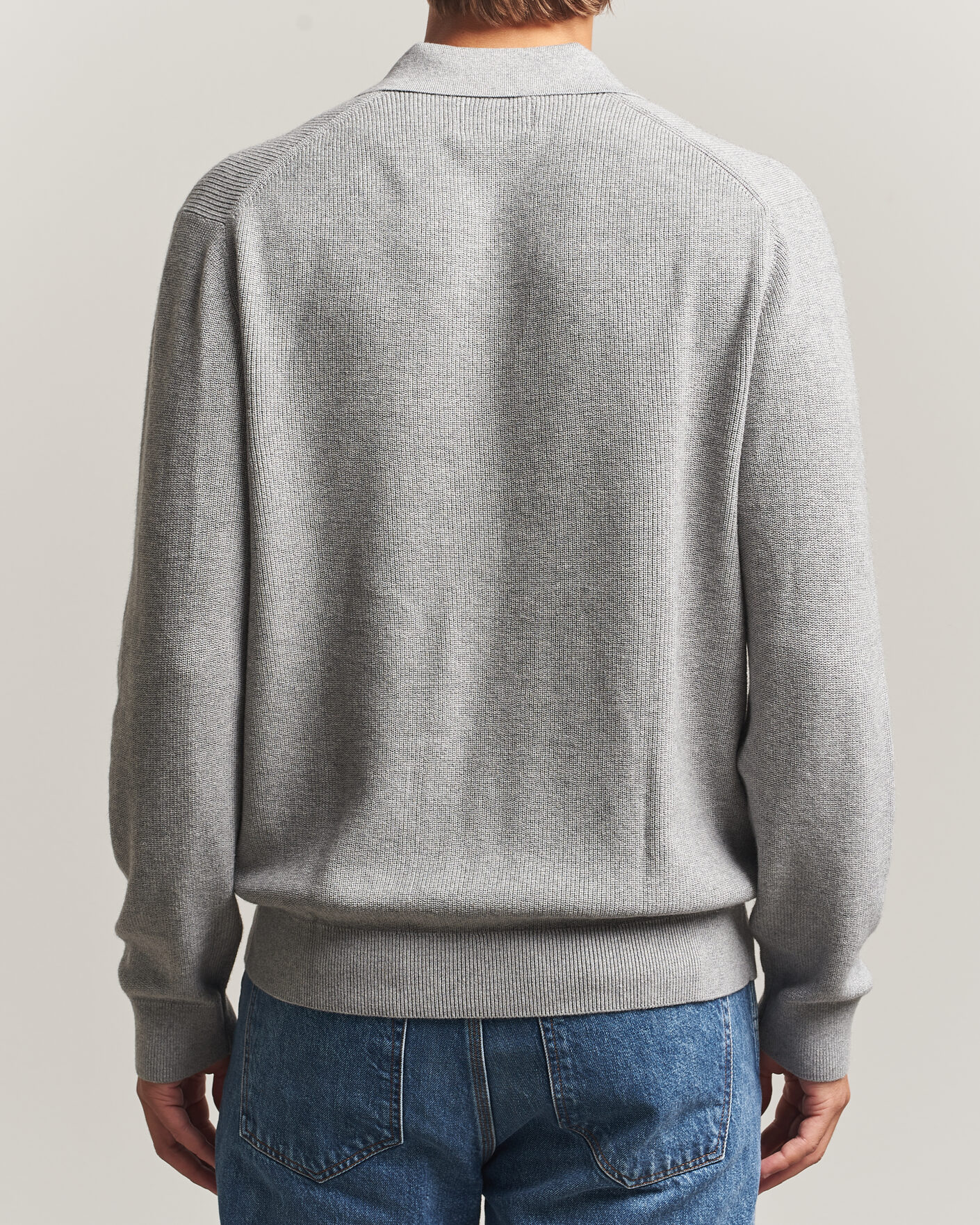 Hombres | Jerséis y prendas de punto | NN07 | Hope Cotton/Cashmere Rib Knitted Polo Grey