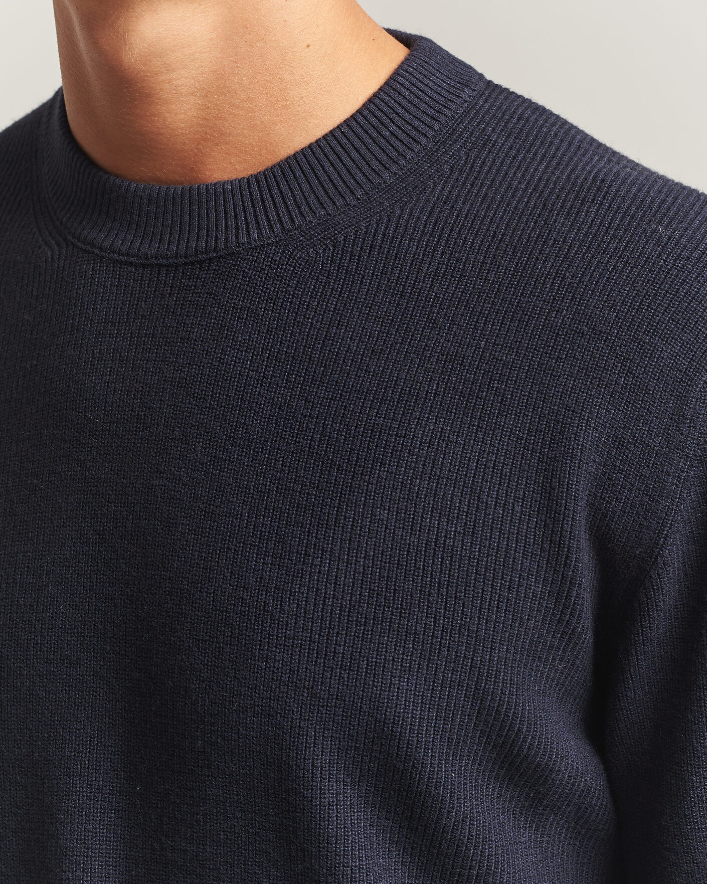 Hombres | Jerséis y prendas de punto | NN07 | Hope Cotton/Cashmere Rib Knitted Sweater Navy