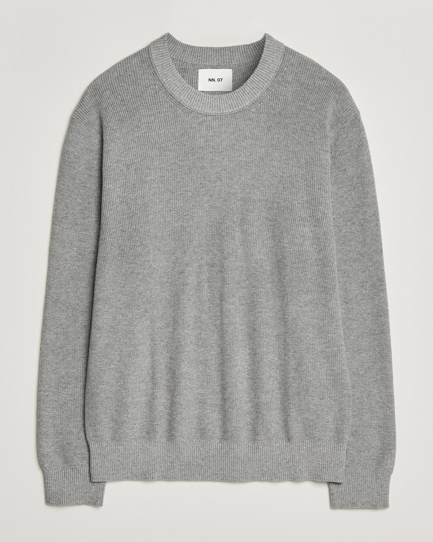 Hombres | Jerséis y prendas de punto | NN07 | Hope Cotton/Cashmere Rib Knitted Sweater Grey