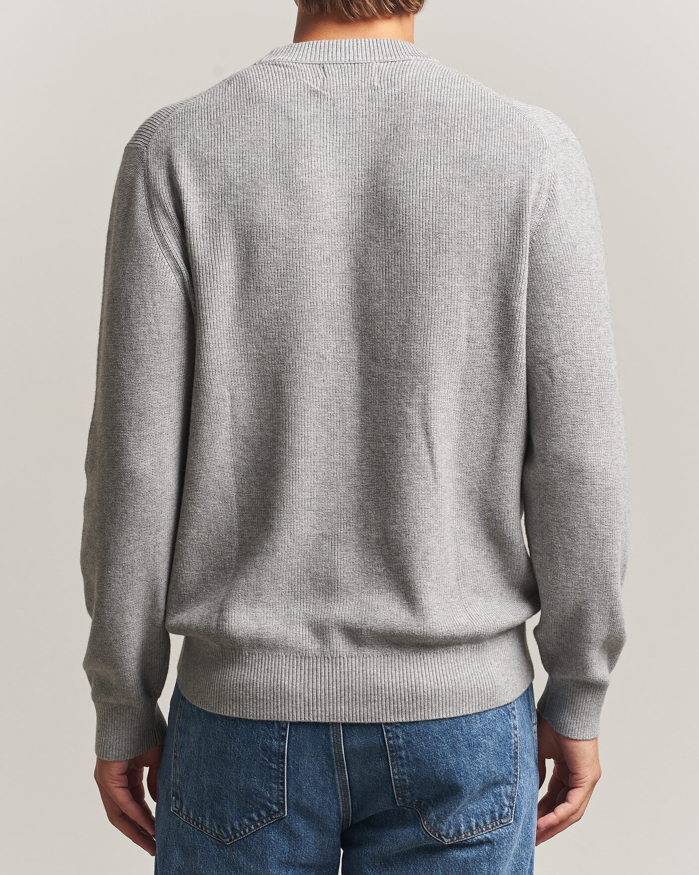 Hombres | Jerséis y prendas de punto | NN07 | Hope Cotton/Cashmere Rib Knitted Sweater Grey
