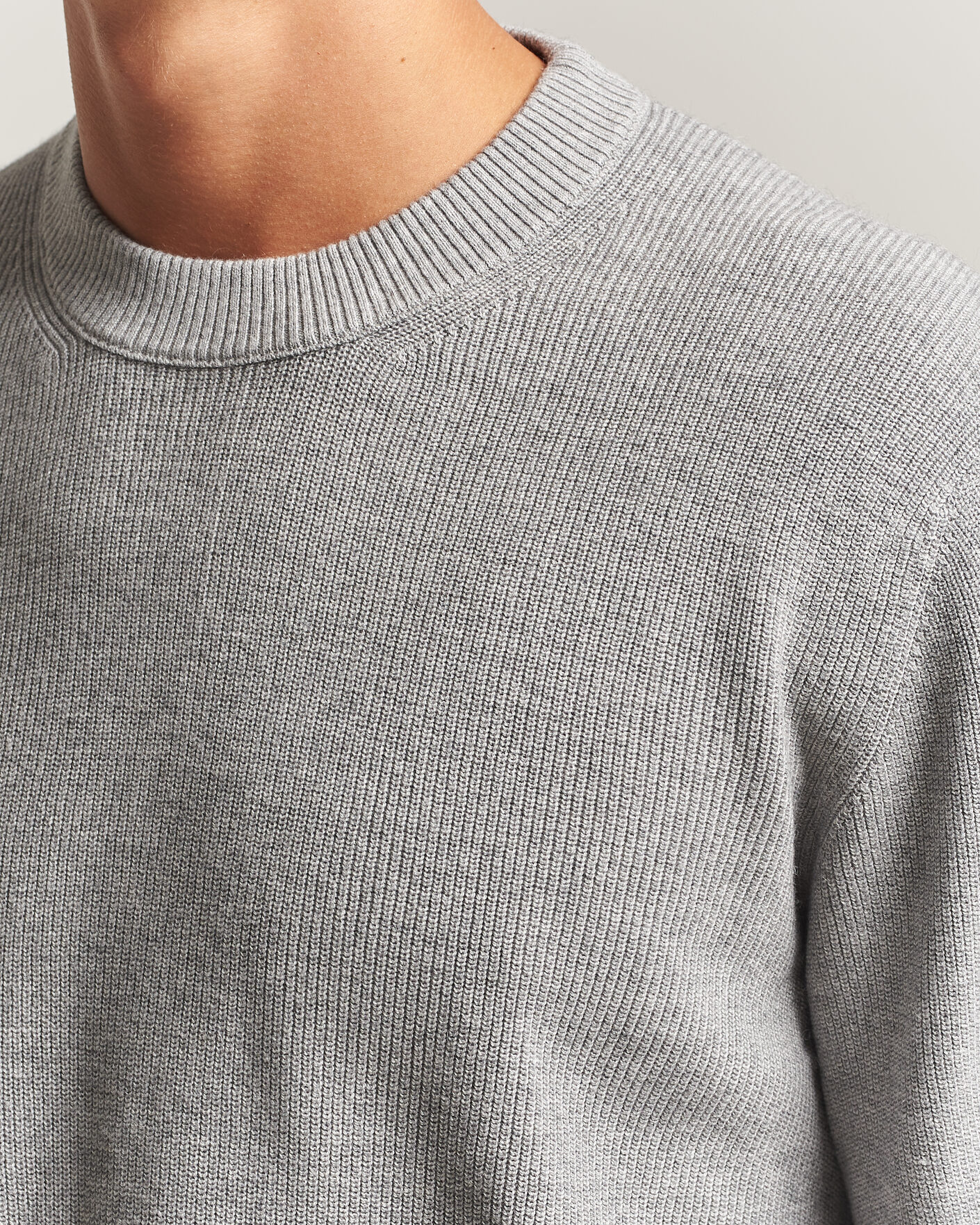 Hombres | Jerséis y prendas de punto | NN07 | Hope Cotton/Cashmere Rib Knitted Sweater Grey