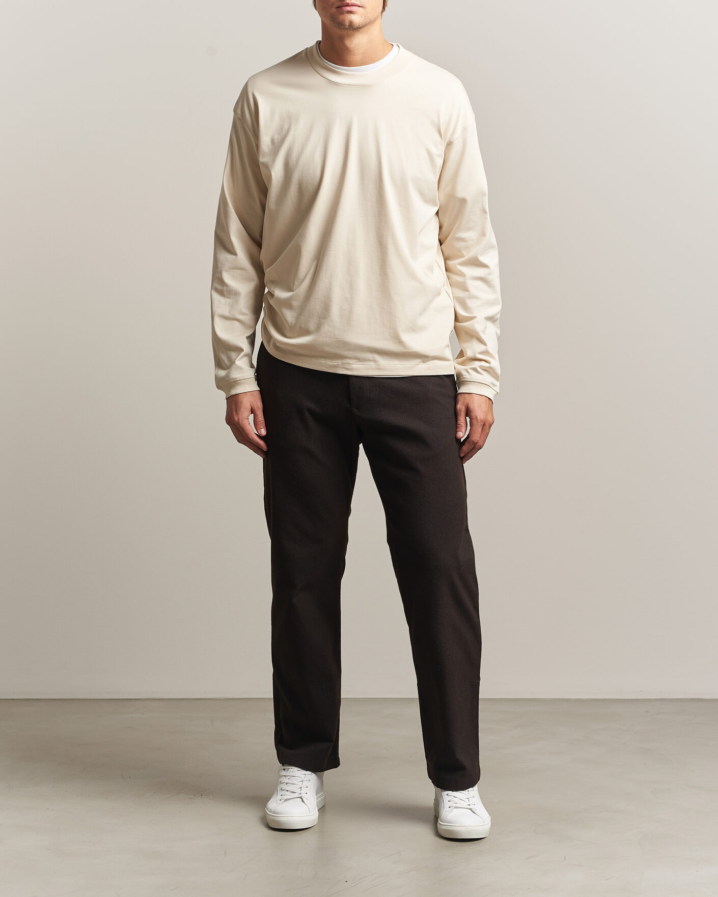 Hombres | Camisetas | NN07 | Lionel Suvin Cotton Long Sleeve T-Shirt Ivory