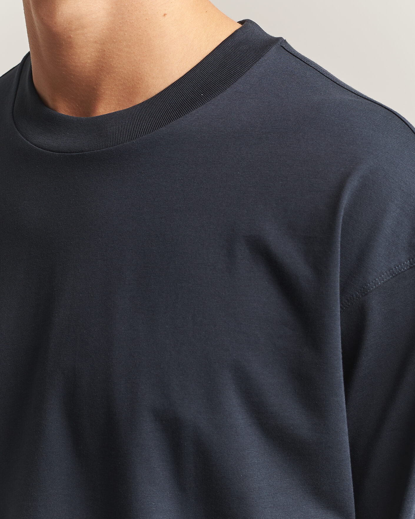 Hombres | Camisetas | NN07 | Lionel Suvin Cotton Long Sleeve T-Shirt Deep Navy