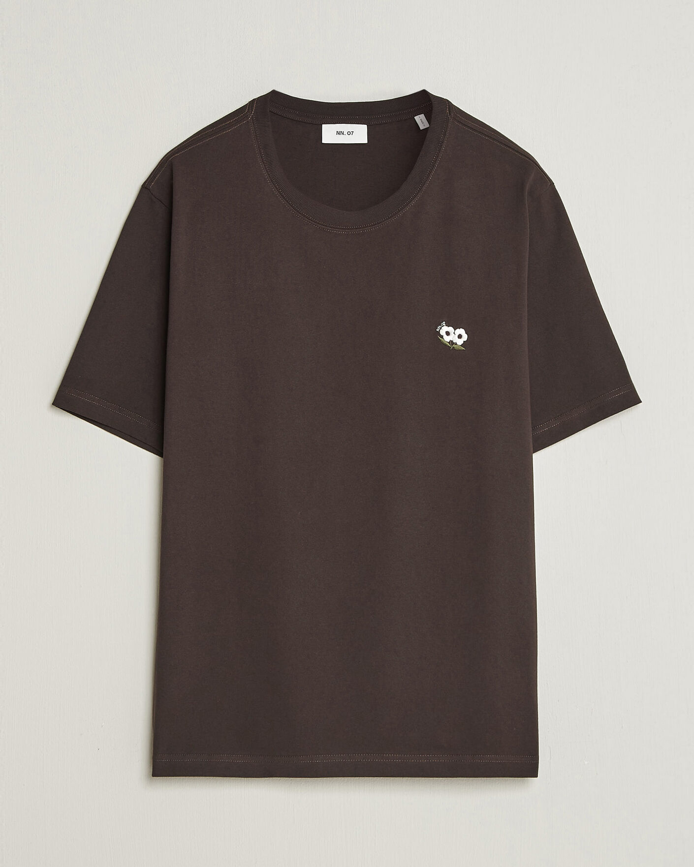 Hombres | Camisetas | NN07 | Jett Embroidered Crew Neck T-Shirt Deep Truffle