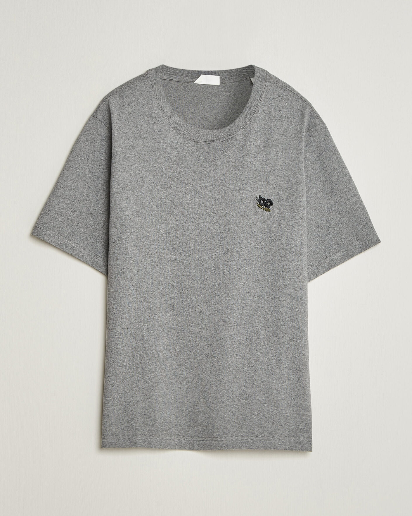 Hombres | Camisetas | NN07 | Jett Embroidered Crew Neck T-Shirt Grey Melange