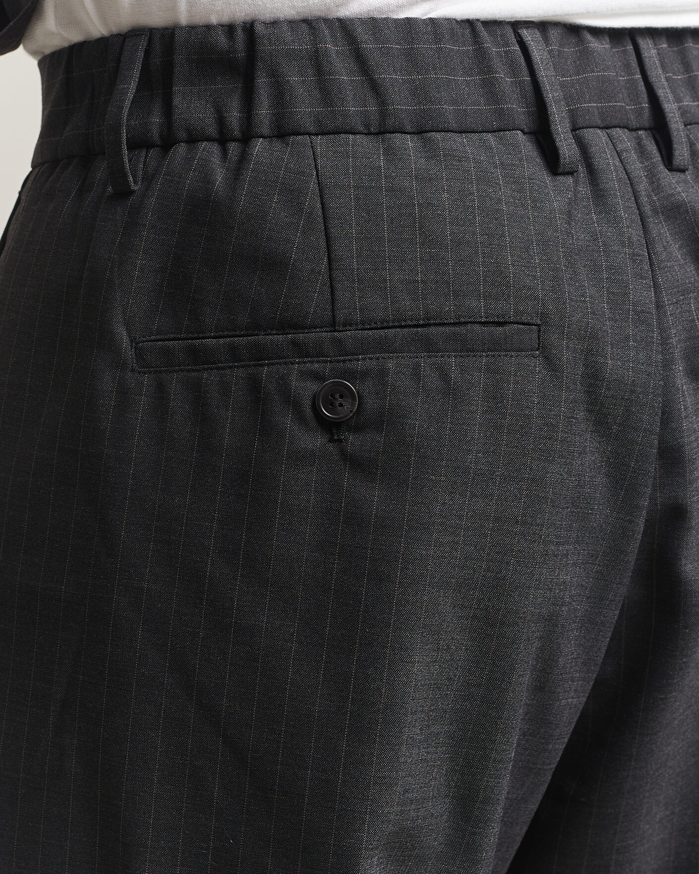 Hombres | Pantalones | NN07 | Kay Wool Pinstriped Trousers Dark Grey