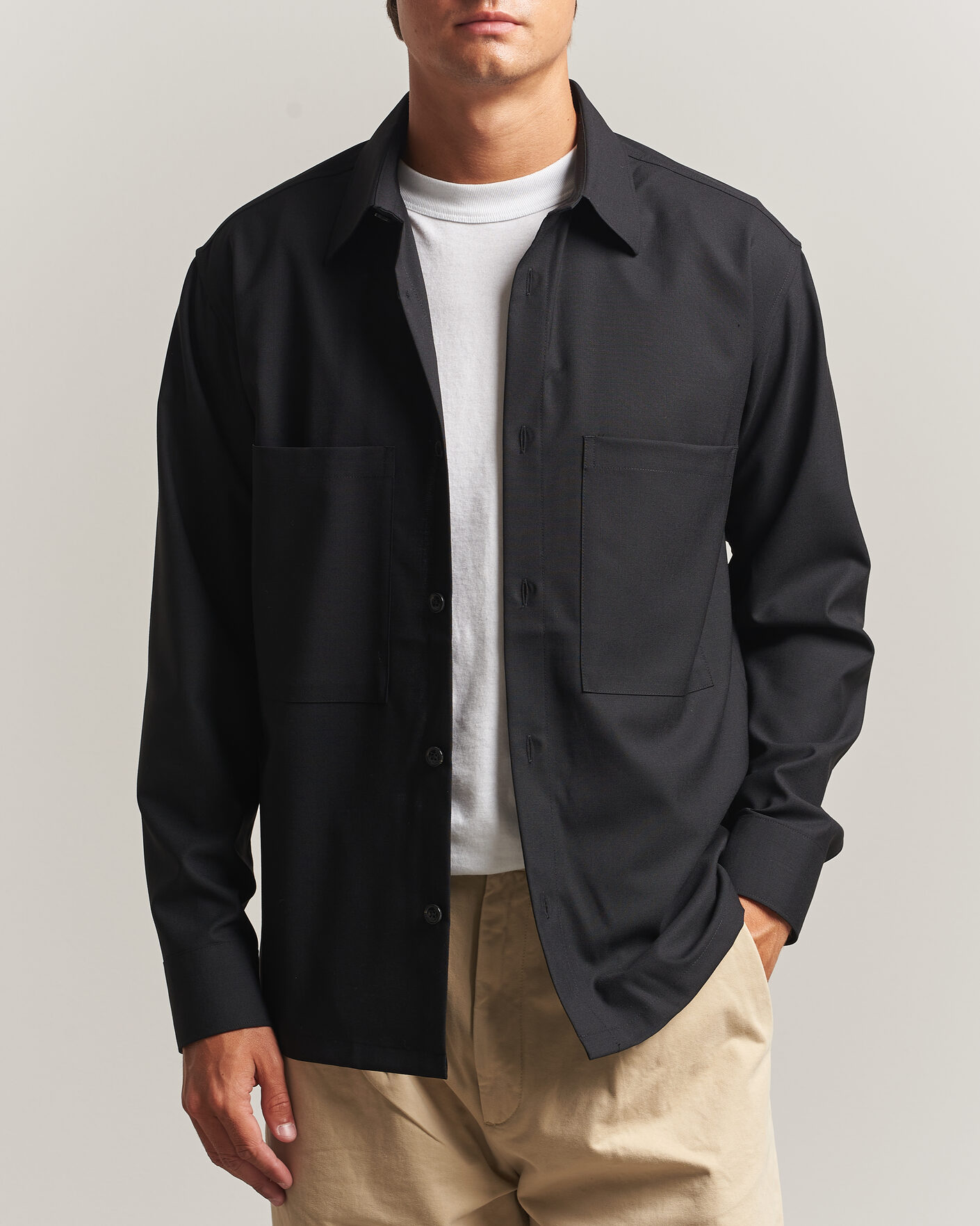 Hombres | Camisas | NN07 | Freddy Wool Overshirt Black