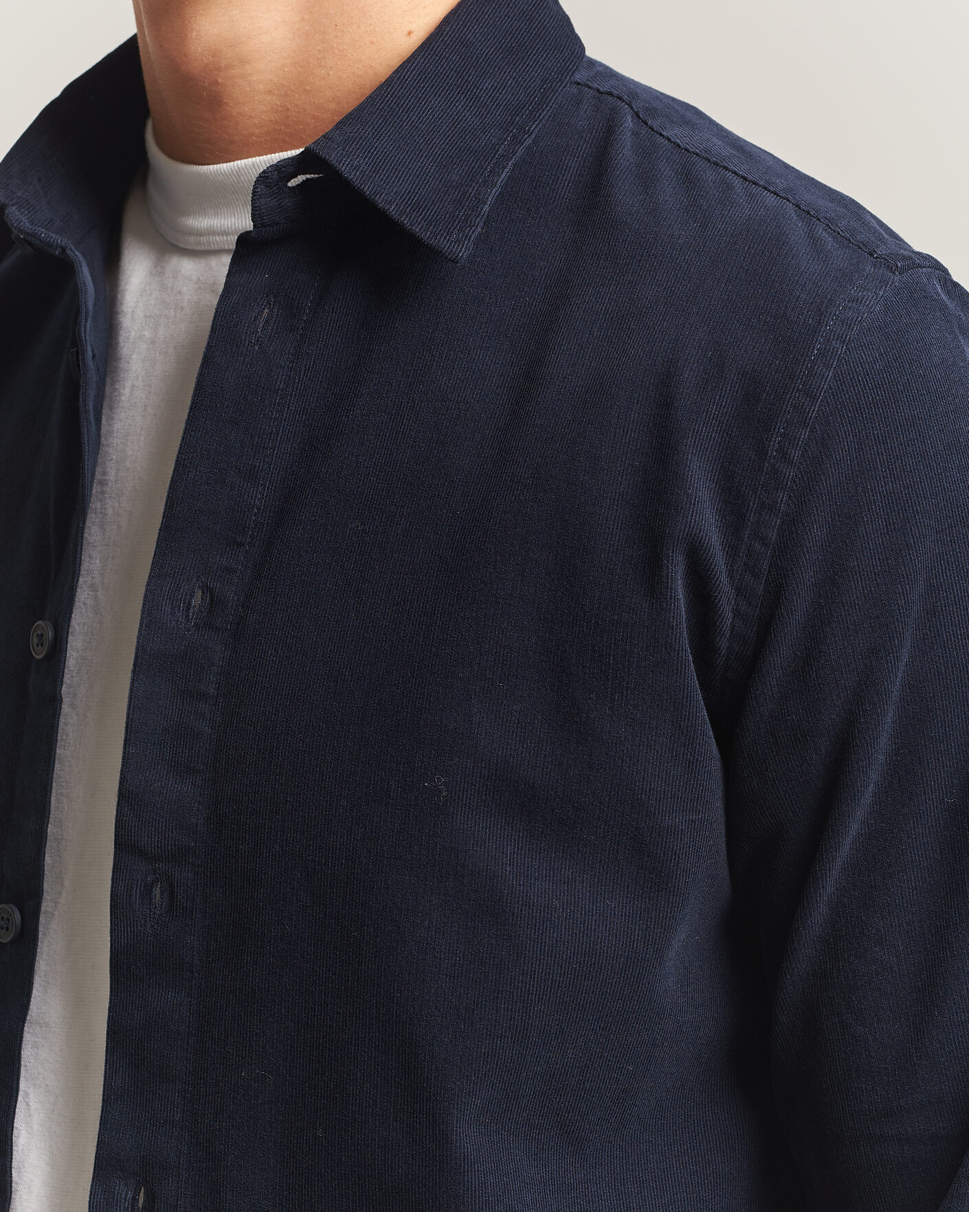 Hombres | Camisas | NN07 | Asher Baby Cord Shirt Navy Blue