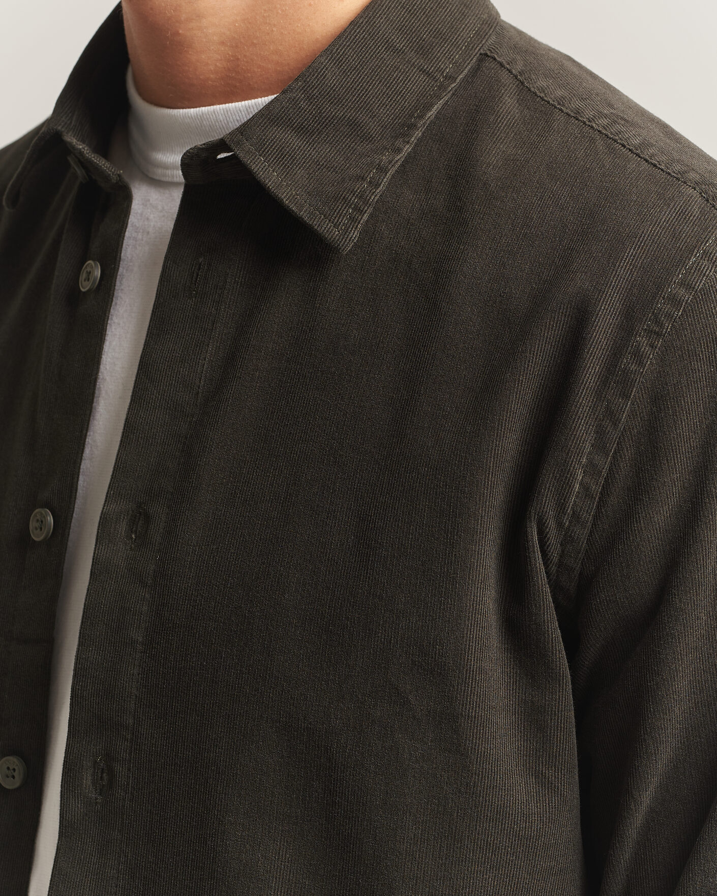 Hombres | Camisas | NN07 | Asher Baby Cord Shirt Capers Green