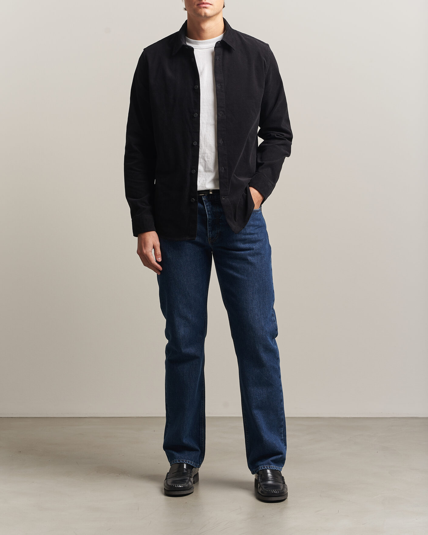 Hombres | Camisas | NN07 | Asher Baby Cord Shirt Black