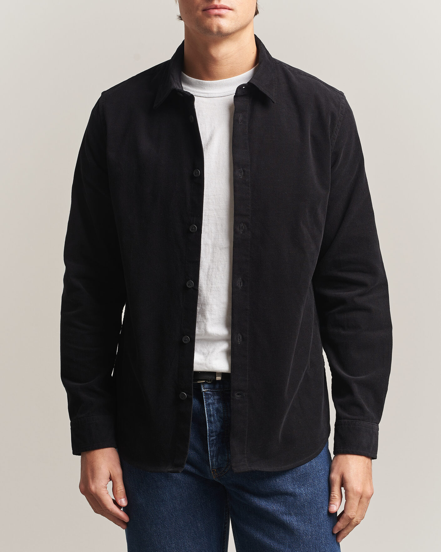 Hombres | Camisas | NN07 | Asher Baby Cord Shirt Black
