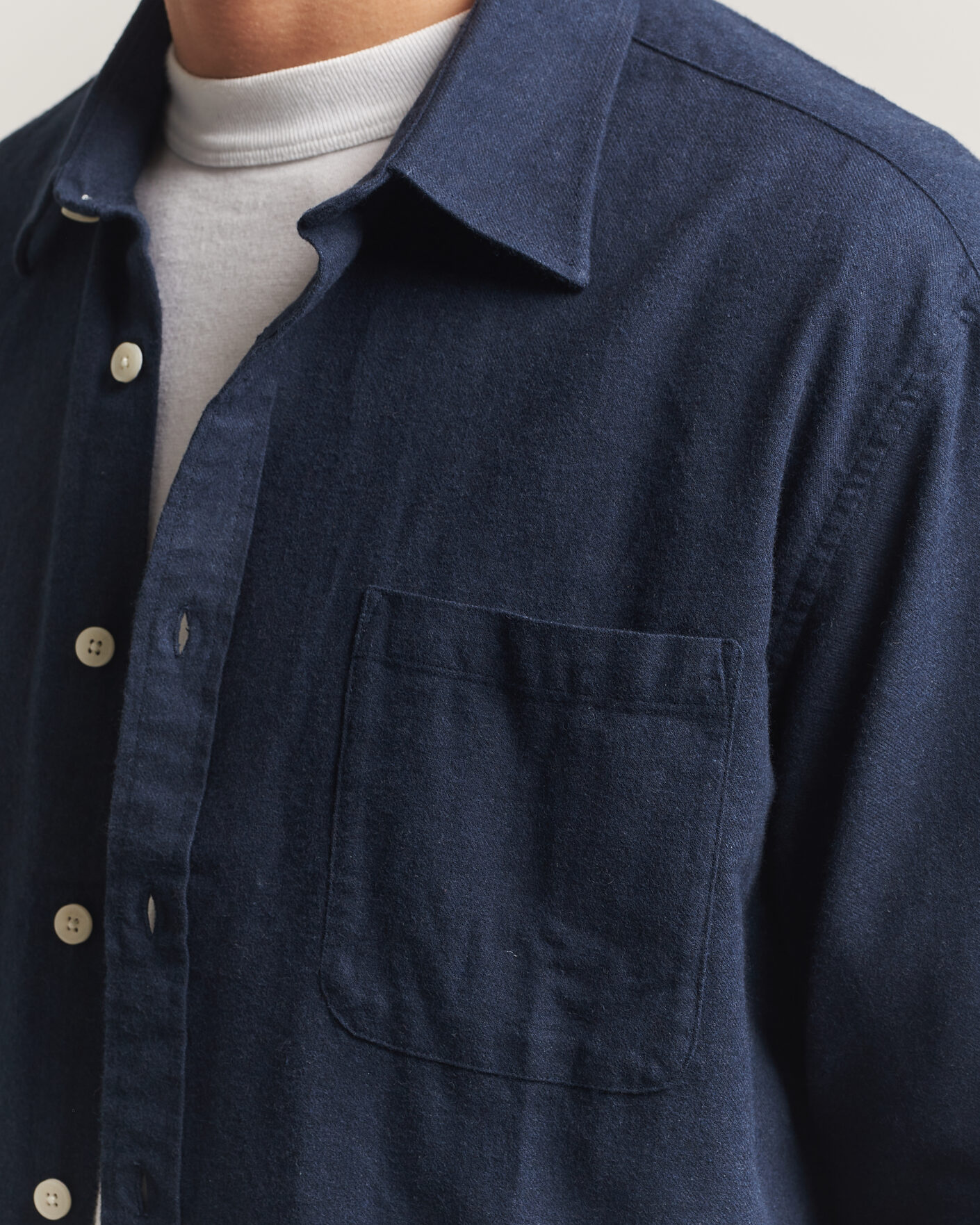Hombres | Camisas | NN07 | Dino Brushed Flannel Shirt Navy Blue