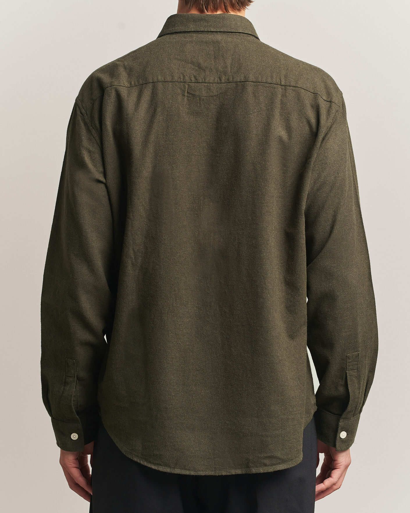 Hombres | Camisas | NN07 | Dino Brushed Flannel Shirt Dark Army