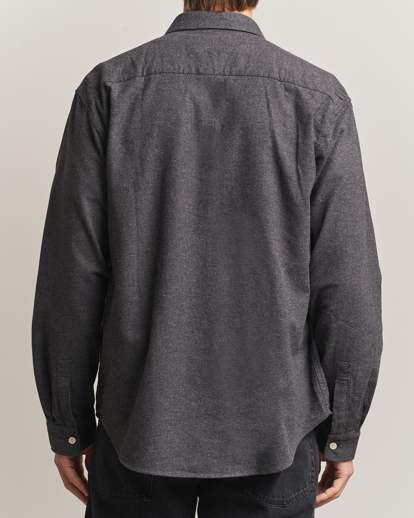 Hombres | Camisas | NN07 | Dino Brushed Flannel Shirt Dark Grey