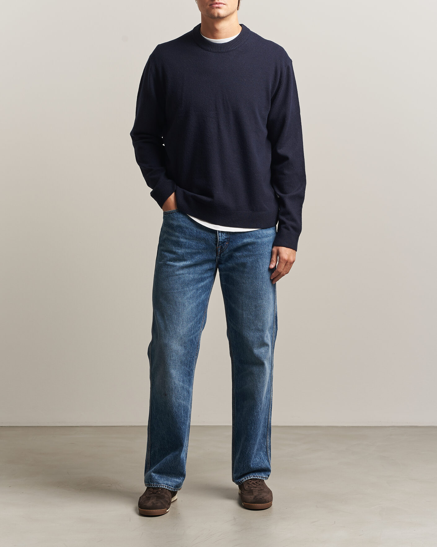 Hombres | Jerséis y prendas de punto | NN07 | Raz Lambswool Knitted Sweater Deep Navy