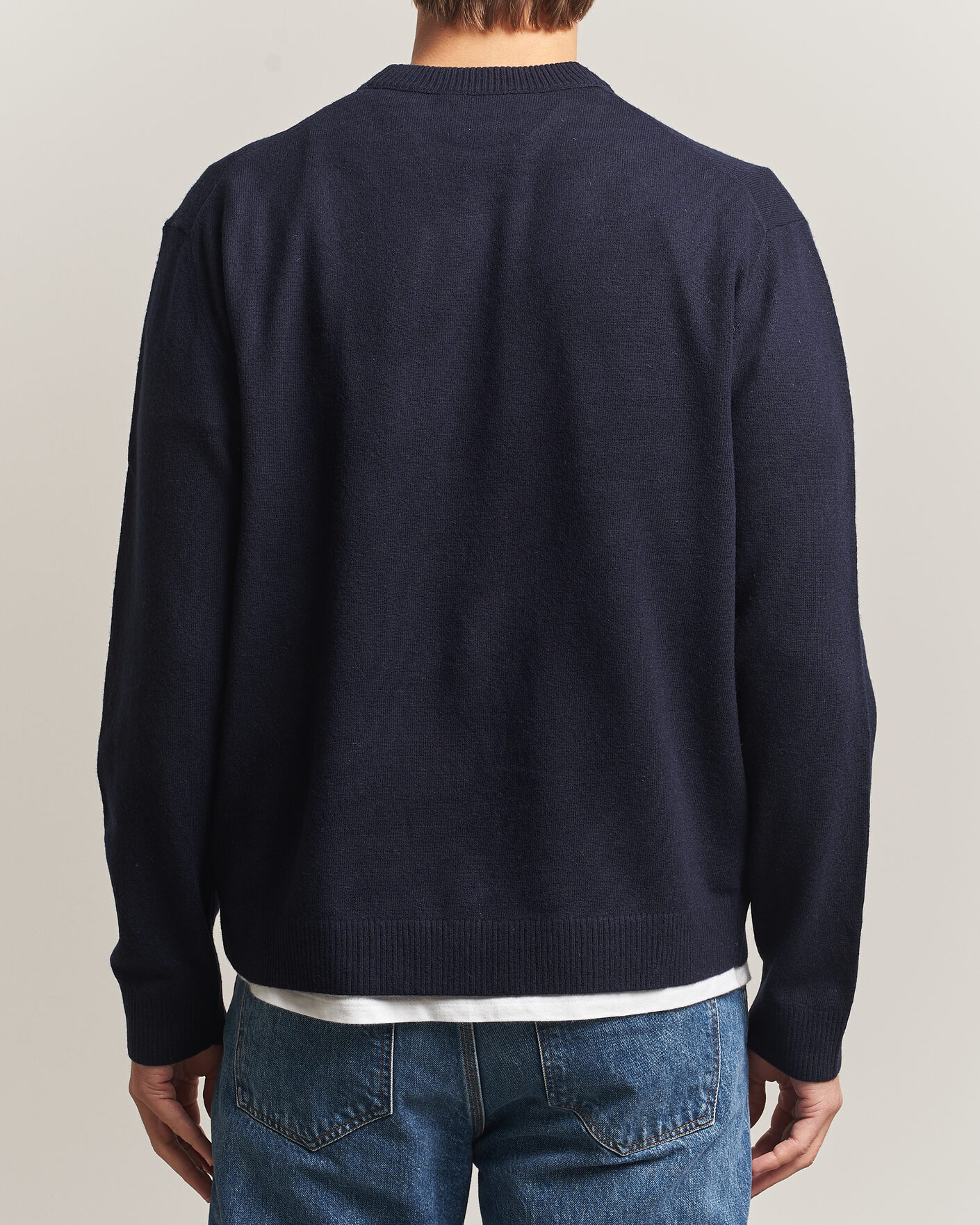 Hombres | Jerséis y prendas de punto | NN07 | Raz Lambswool Knitted Sweater Deep Navy