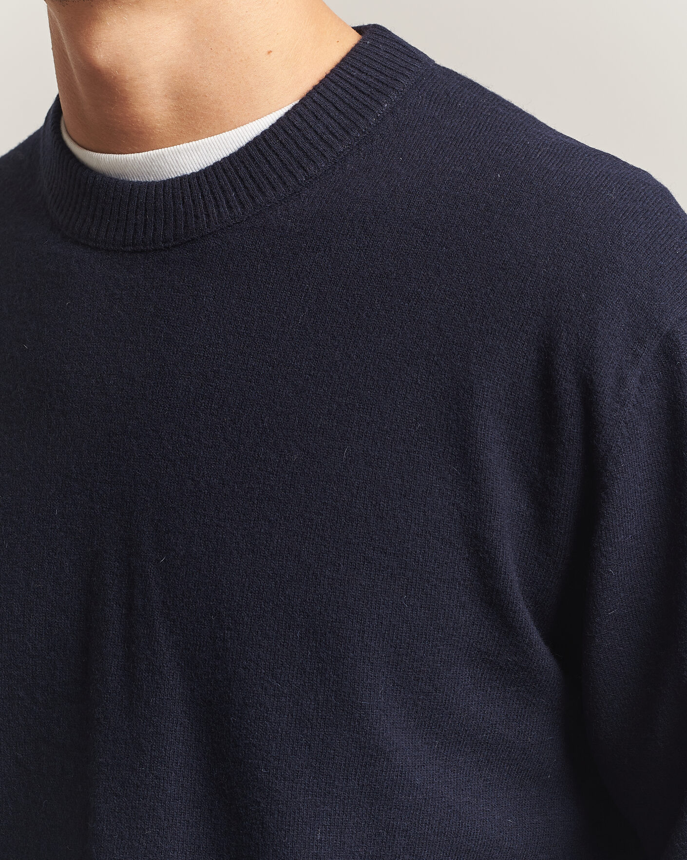 Hombres | Jerséis y prendas de punto | NN07 | Raz Lambswool Knitted Sweater Deep Navy