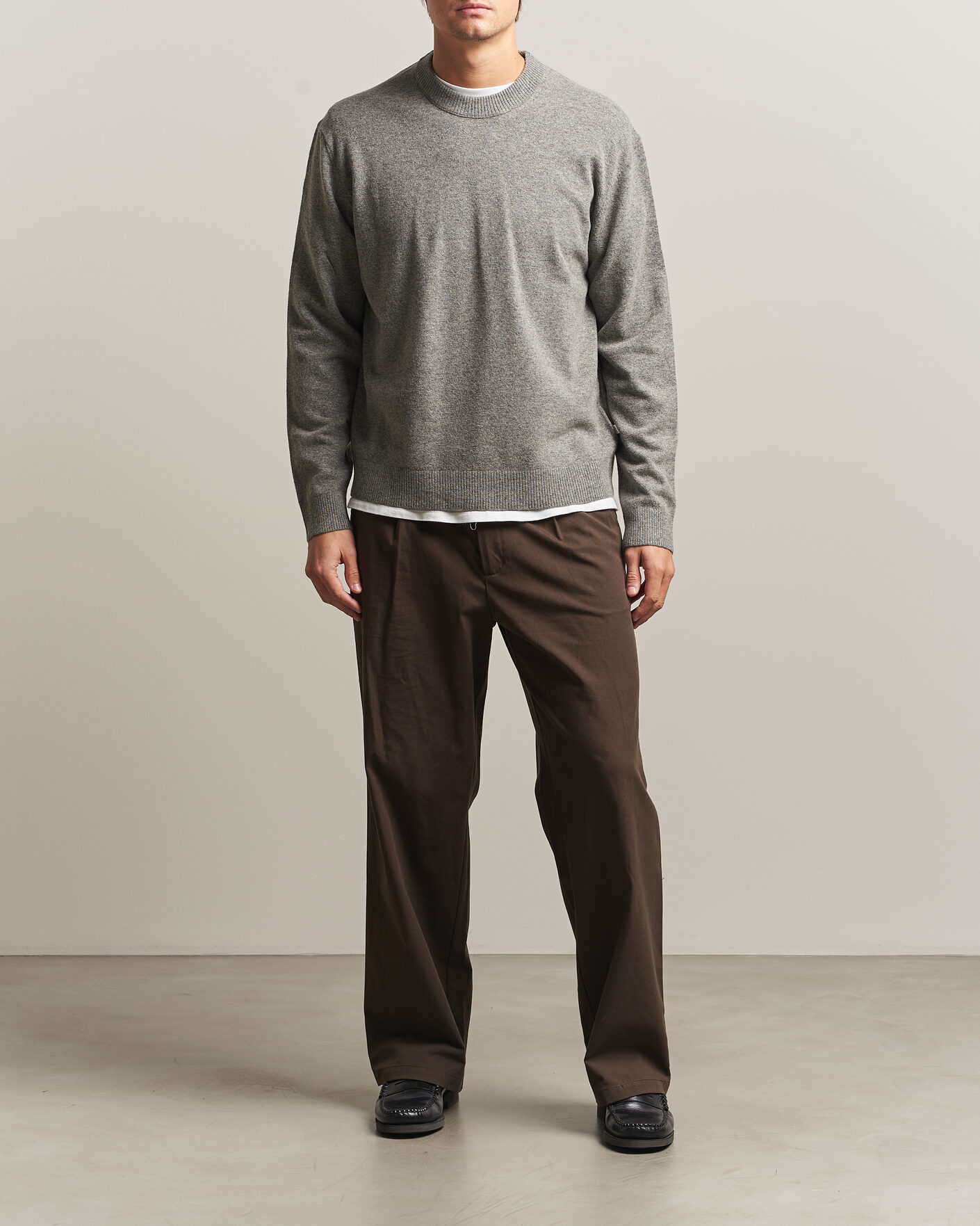 Hombres | Jerséis y prendas de punto | NN07 | Raz Lambswool Knitted Sweater Grey Melange