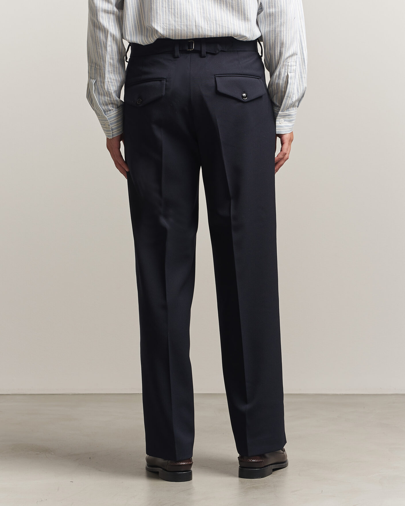 Hombres | Pantalones | NN07 | Justin Wool Pleated Suit Trousers Deep Navy